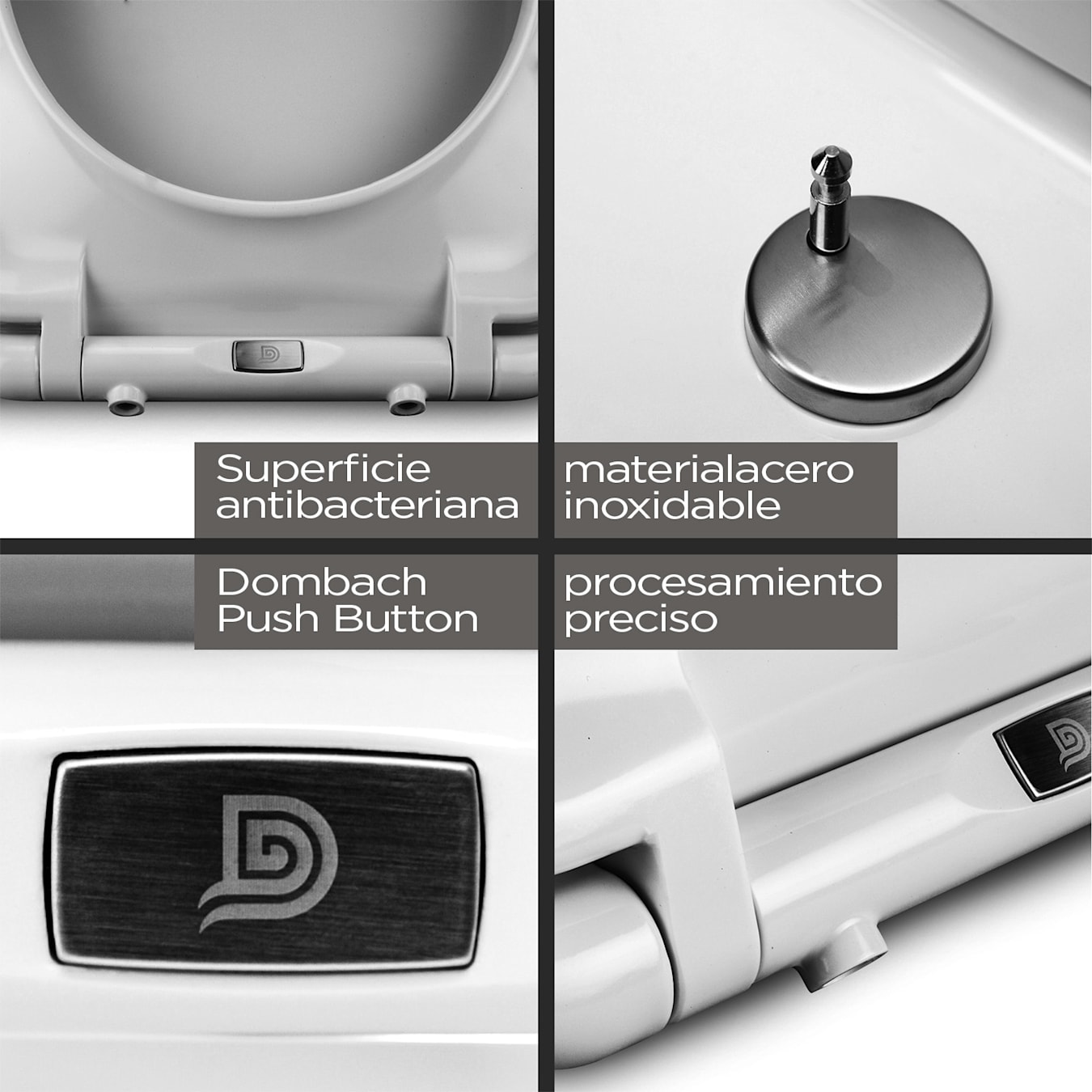 Dombach® Aliano Premium - Tapa WC Universal (Blanco, Forma D