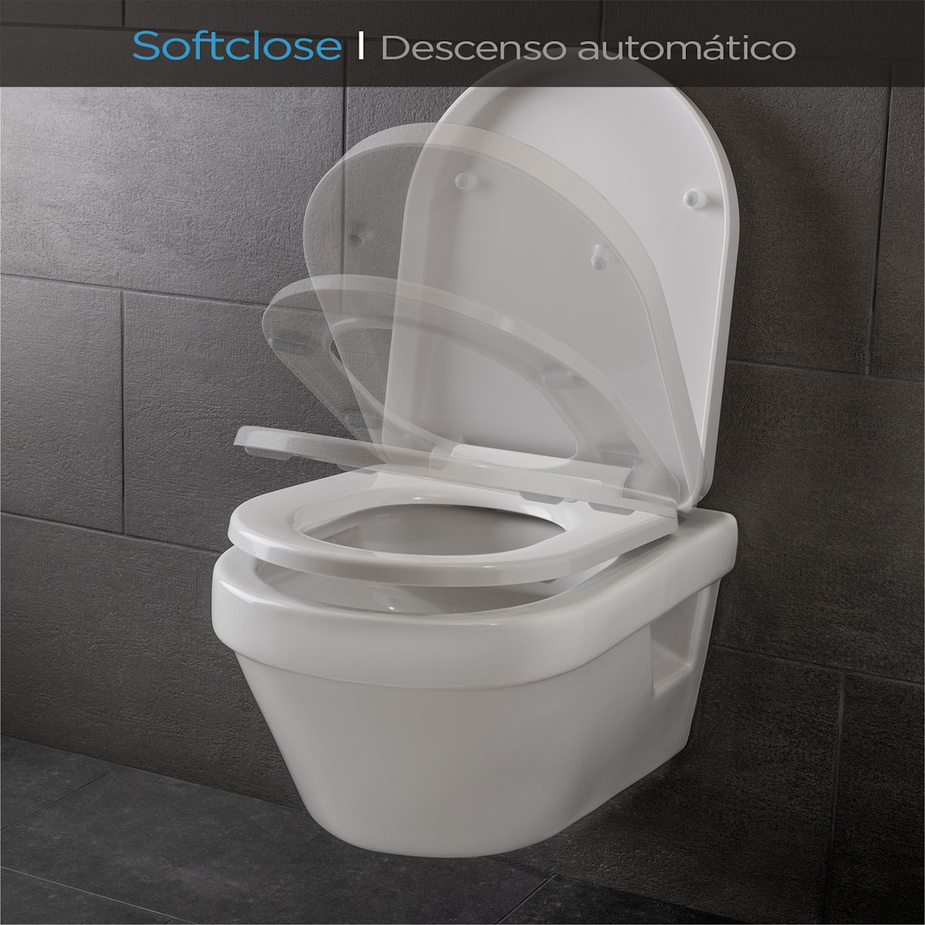 Senzano Premium - Tapa WC Universal (Blanco, Forma D, Duroplástico