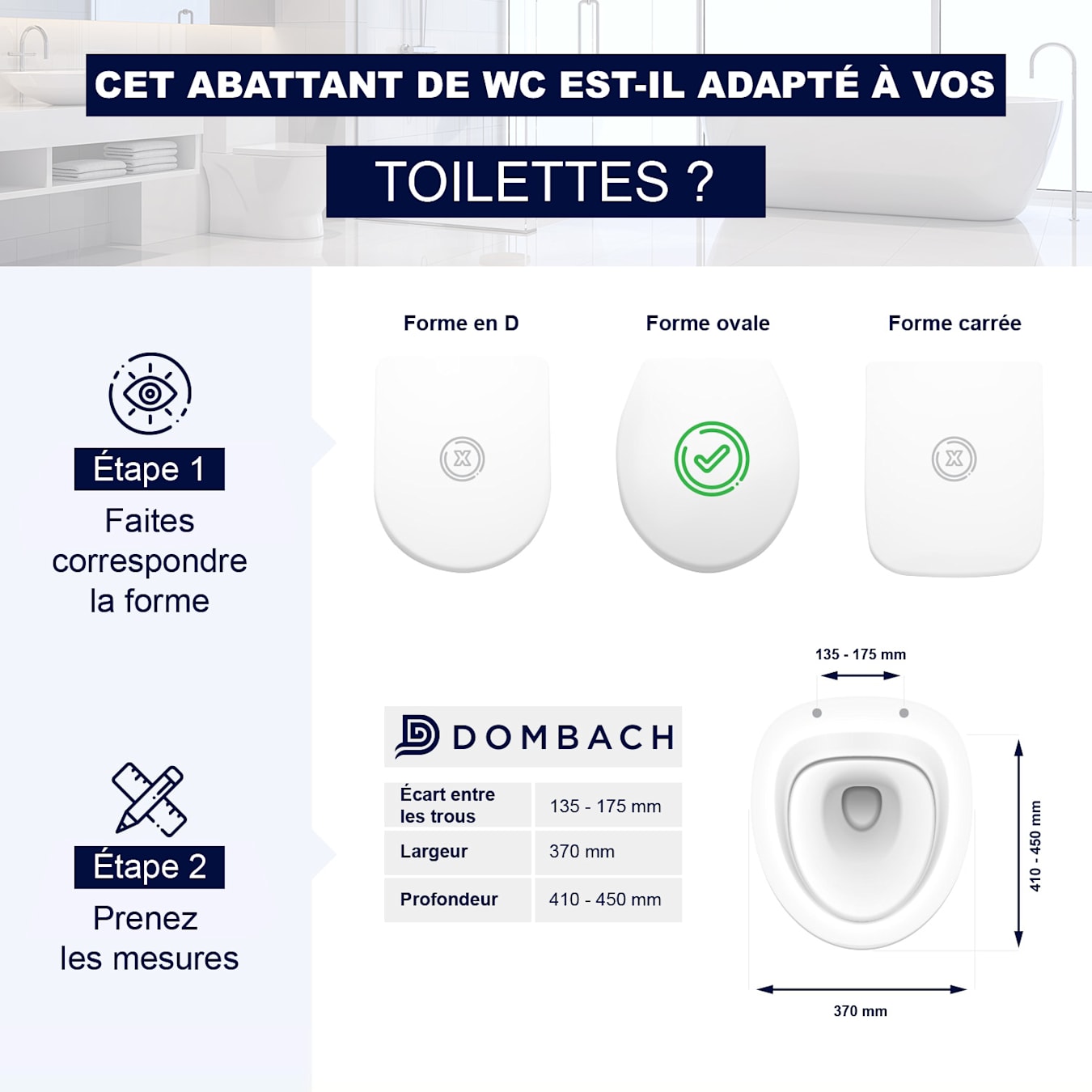 Kaiana abattant WC siège de toilette, Forme en O