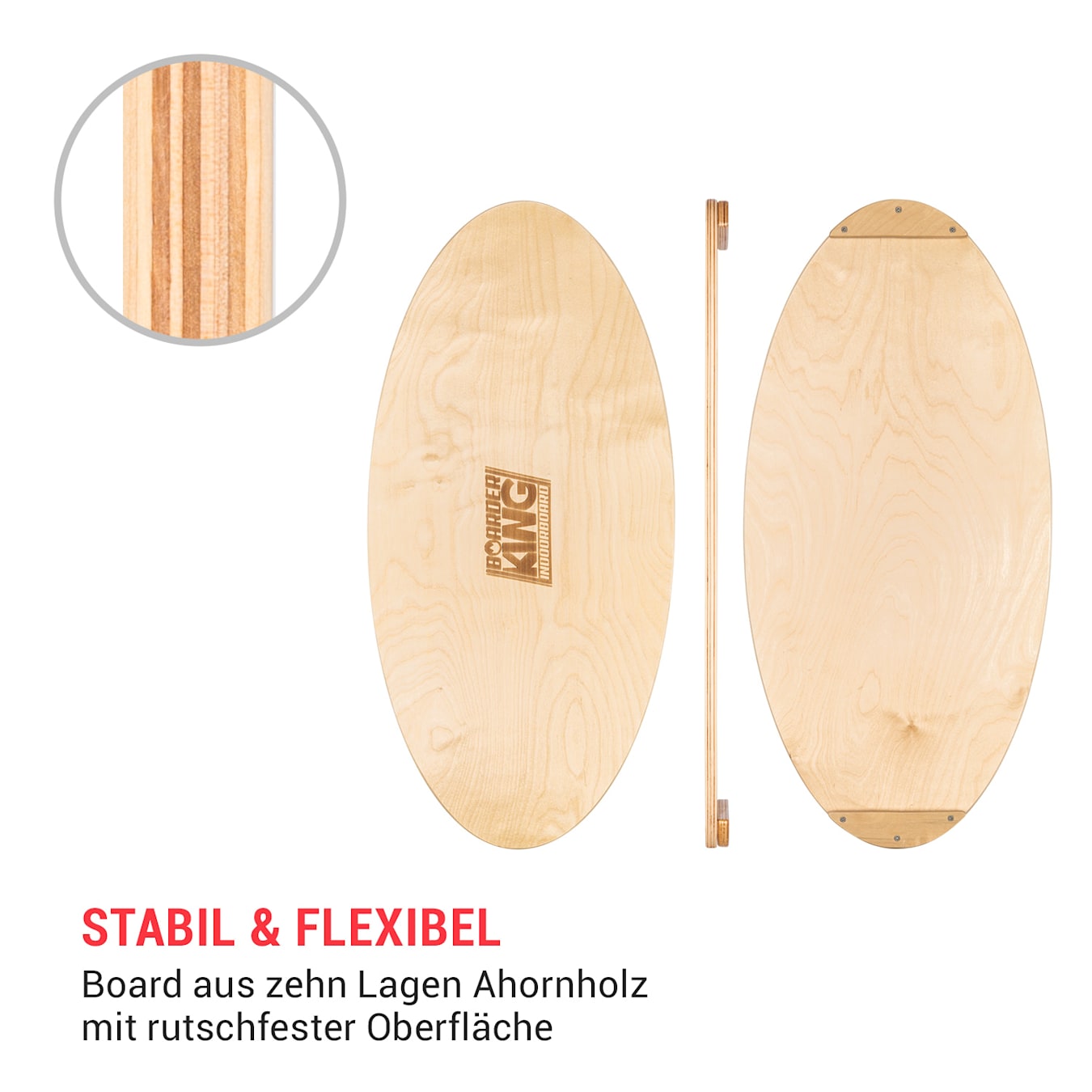 Indoorboard Allrounder Balanceboard Skateboard & Natur Board Material: | Korkrolle Trickboard | | Shape Balance 10/40 Holz Bodenschutzmatte Allround Surfboard & inkl. Kork rutschfester