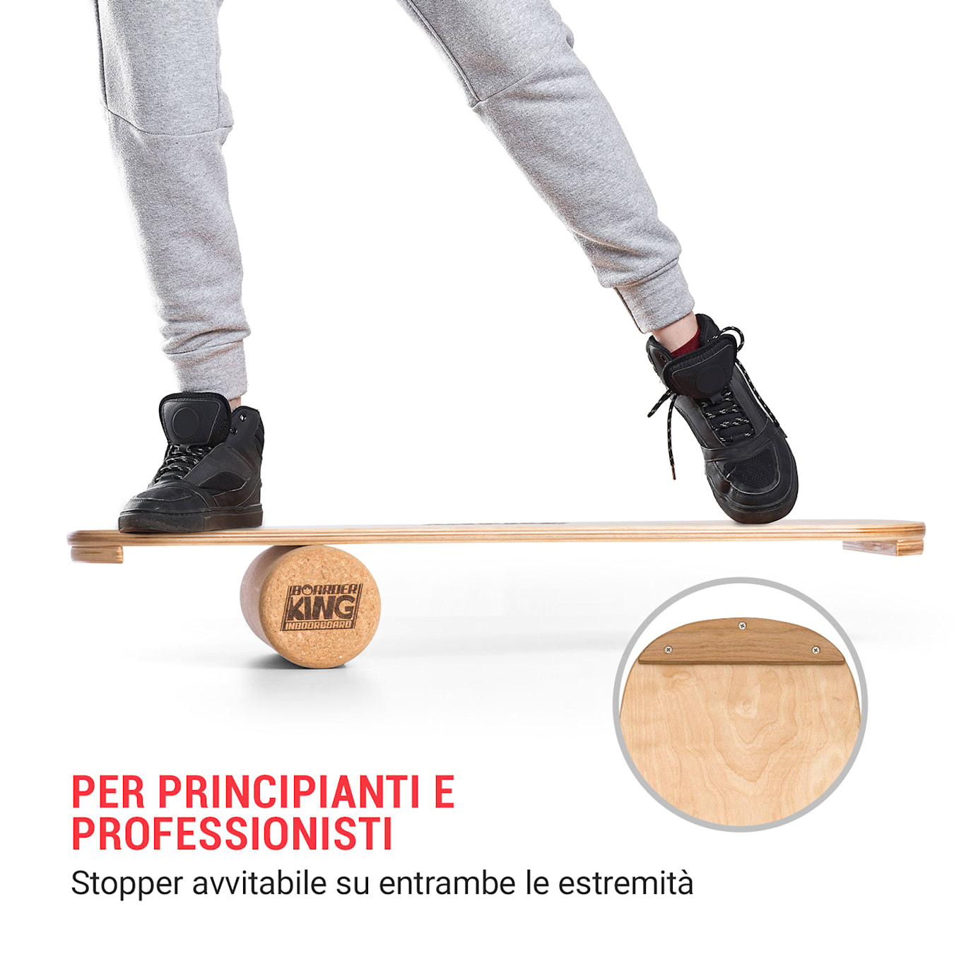 Balance Board Leogreen In Legno Di Betulla – 7 Livelli Di Difficoltà Con Rullo E Palla