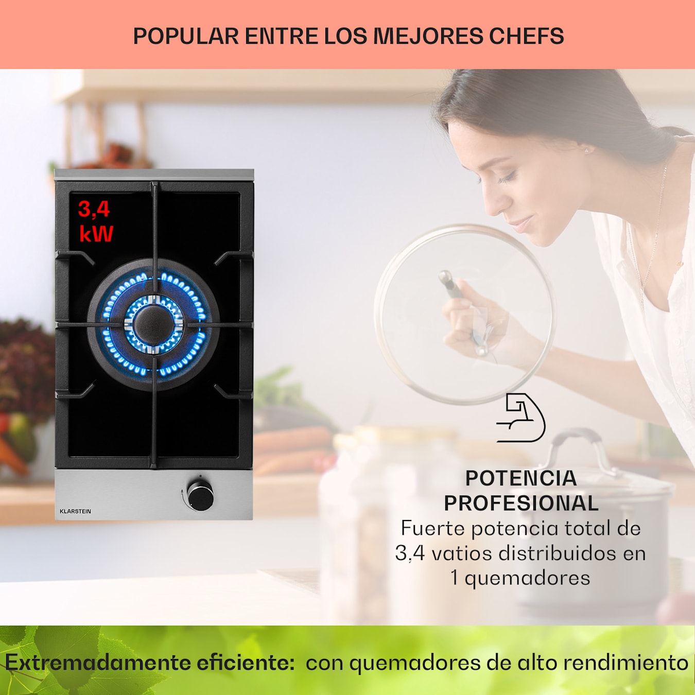 PLANTILLA / COCINA DE GAS 3 QUEMADORES EMPOTRAR VITROCERAMICA CHF