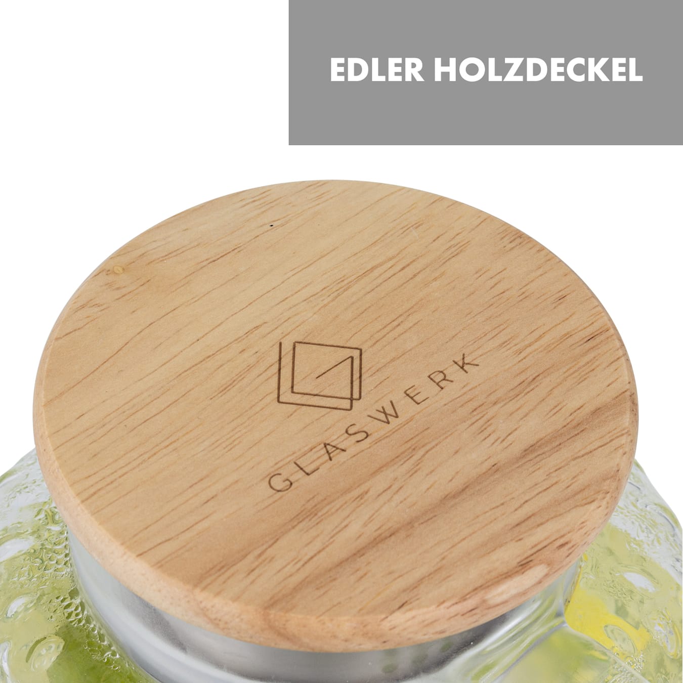 Glaswerk Livenza Wasserkrug Glaskaraffe Glaskrug mit Deckel Wasserkaraffe |  Volumen: 1,5 Liter | fest sitzender Deckel | Borosilikatglas |  Edelstahlsieb 1,5 Ltr