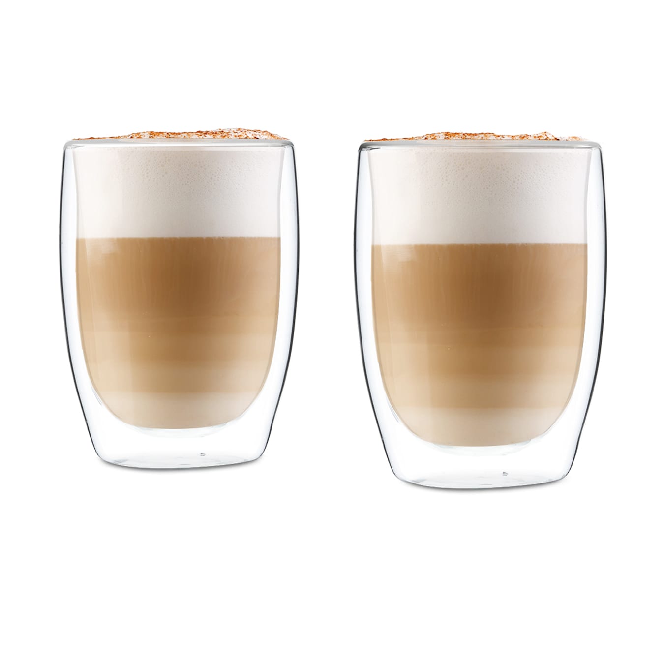 4 Tazza Vetro Doppia Parete Con Manico da 350ml per Latte