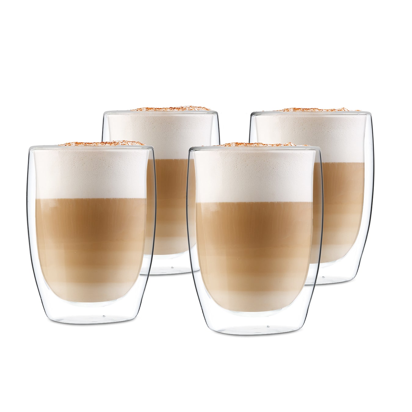 4 verres à café/thé à double paroi – verre – 350 ml