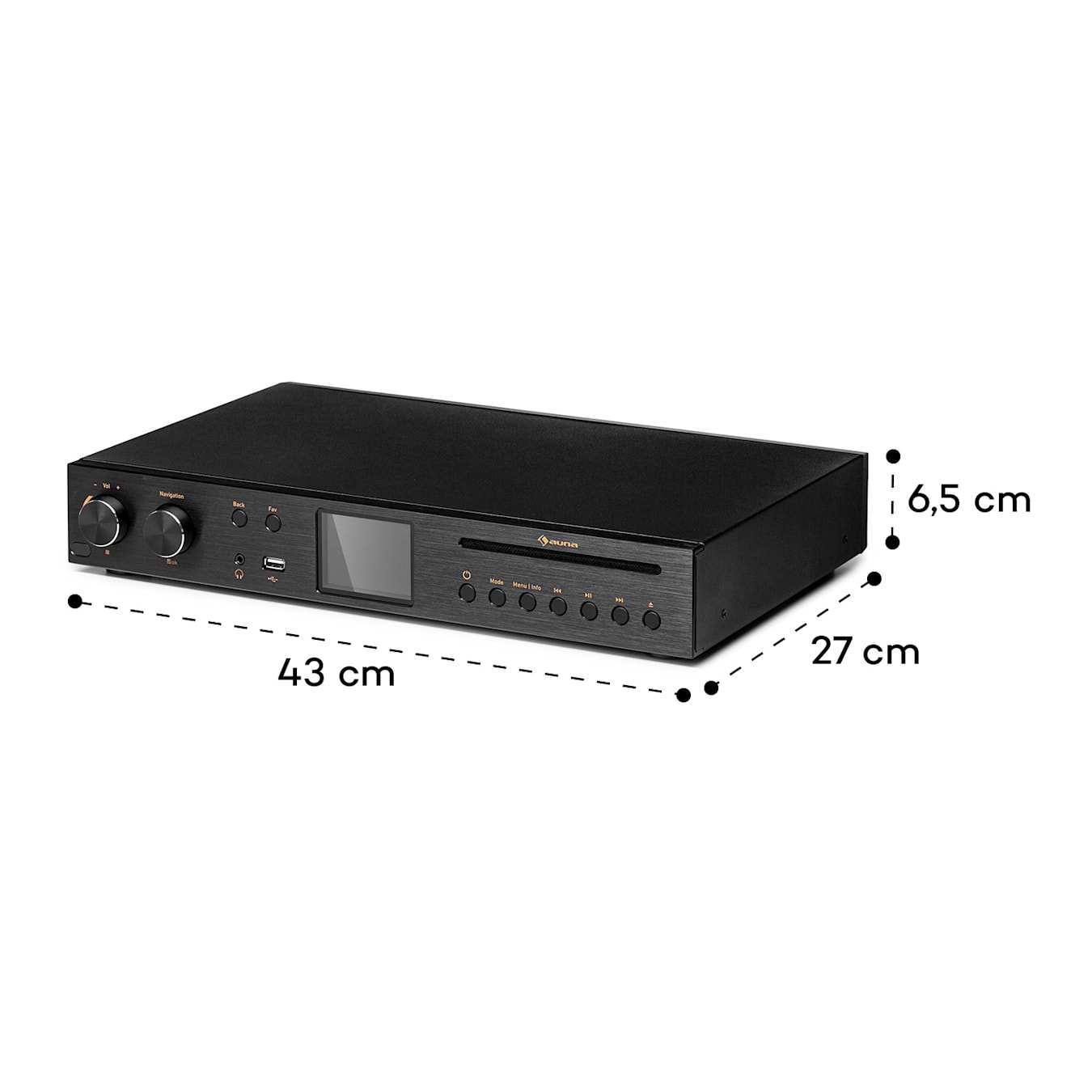 Black Star Receptor de CD y HiFi Amplificador Internet/DAB+/FM Radio  Reproductor de CD