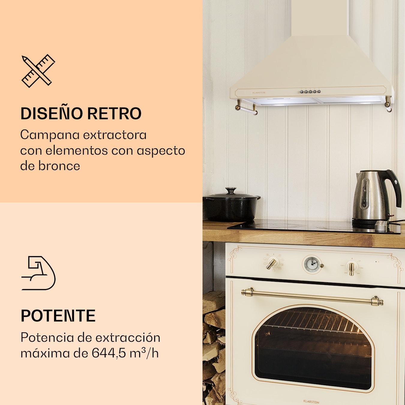 Klarstein Galina - Campana extractora, Extractor de pared