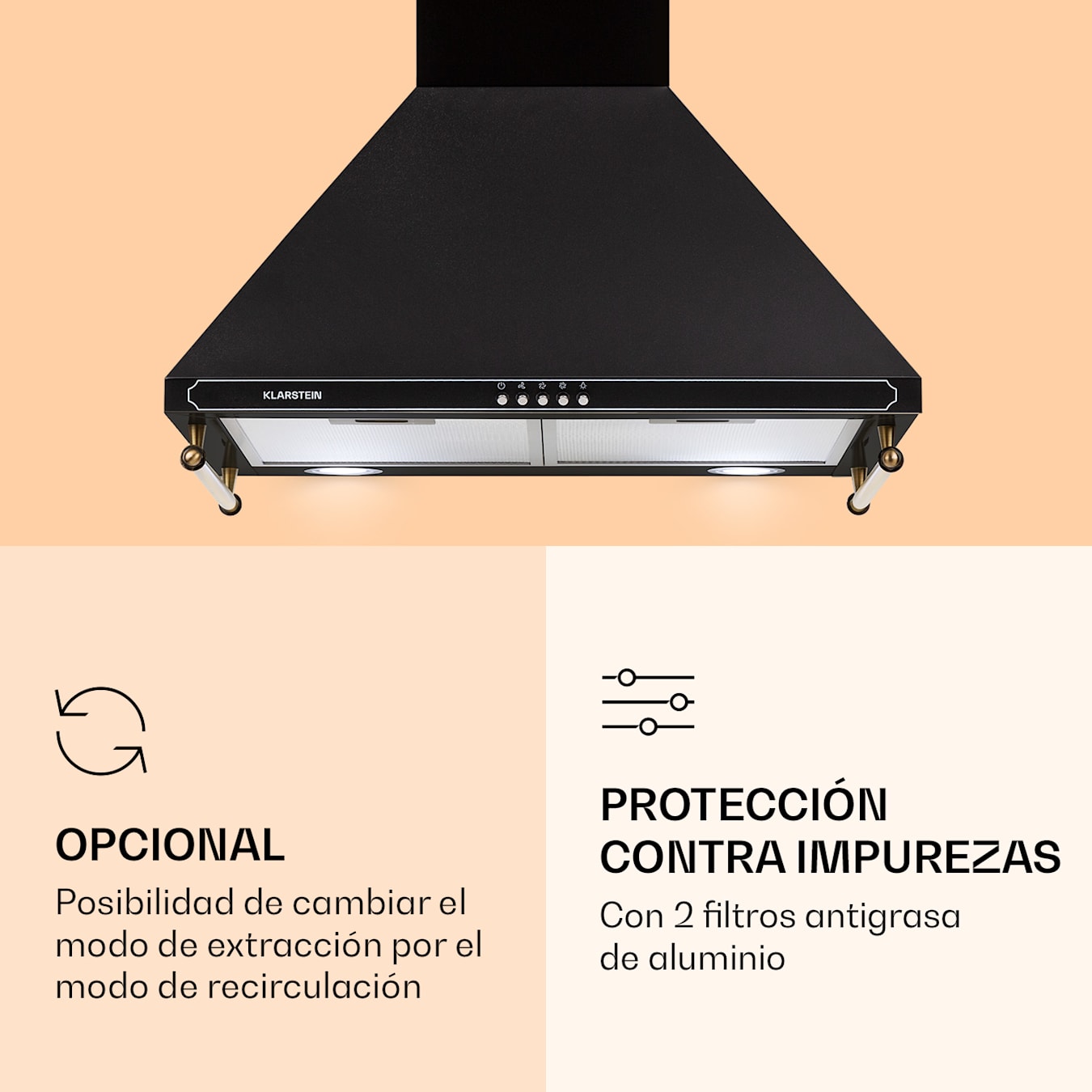 Campana extractora Victoria 60, 60 cm, rendimiento del aire de salida:  645 m³/h, barras, 3 niveles de potencia, 2 lámparas LED, 2 filtros de  grasa de aluminio