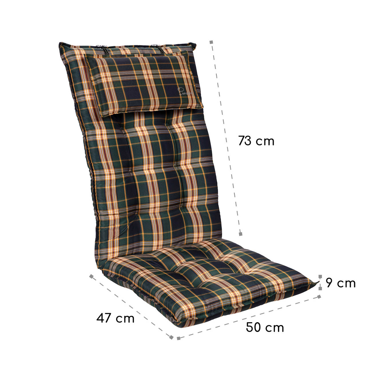 Afstoting kalkoen Geweldig Sylt stoelkussen zitkussen hoge rugleuning hoofdkussen polyester 50x120x9cm  2 x stoelkussen | Groen / Geel