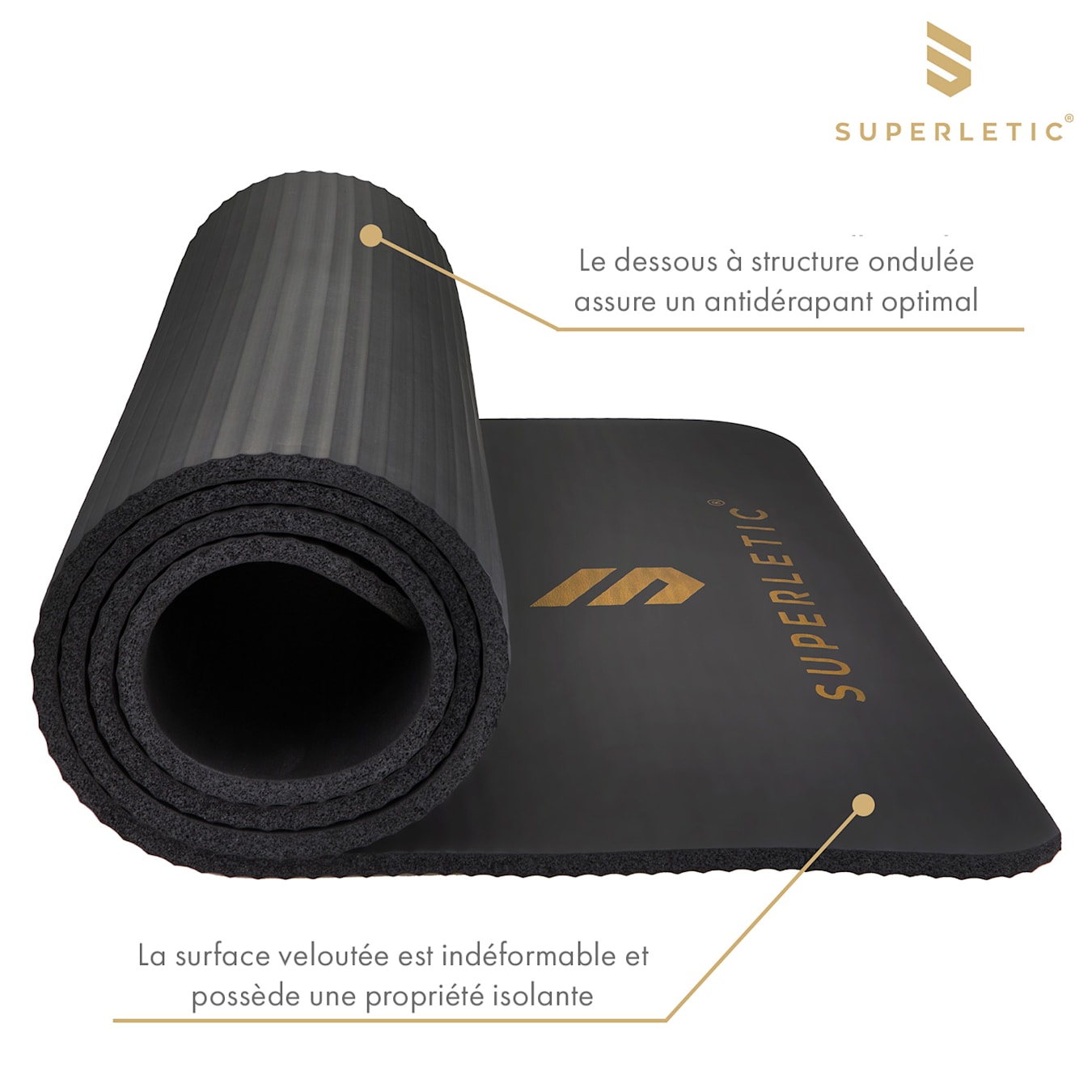 Tapis Yoga Mat, Tapis de Sport, Tapis Fitness Antidérapant et Anti