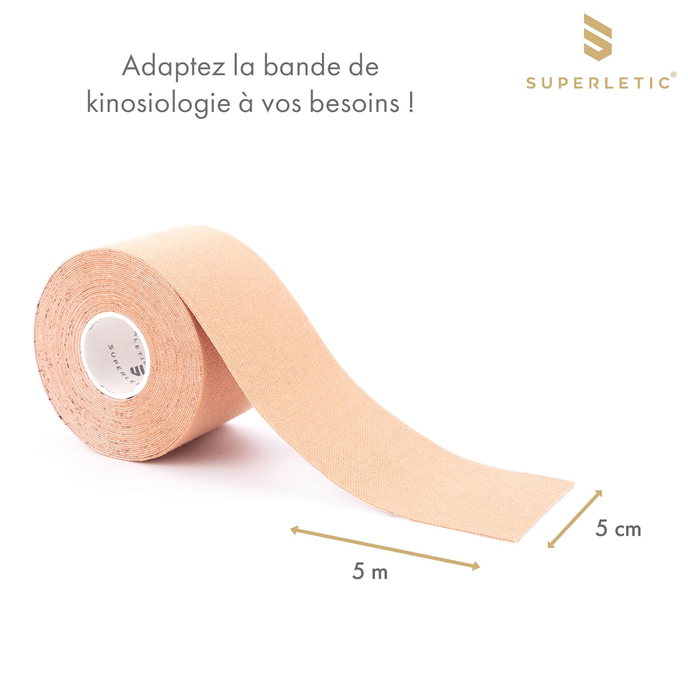 3 Rouleaux de Bande Kinésiologique 5m x 5cm Ruban Adhésif de Kinésiologie  avec un Confort de Port Parfait pour la Récupération des Muscles, le  Soulagement des Douleurs et des Blessures : 