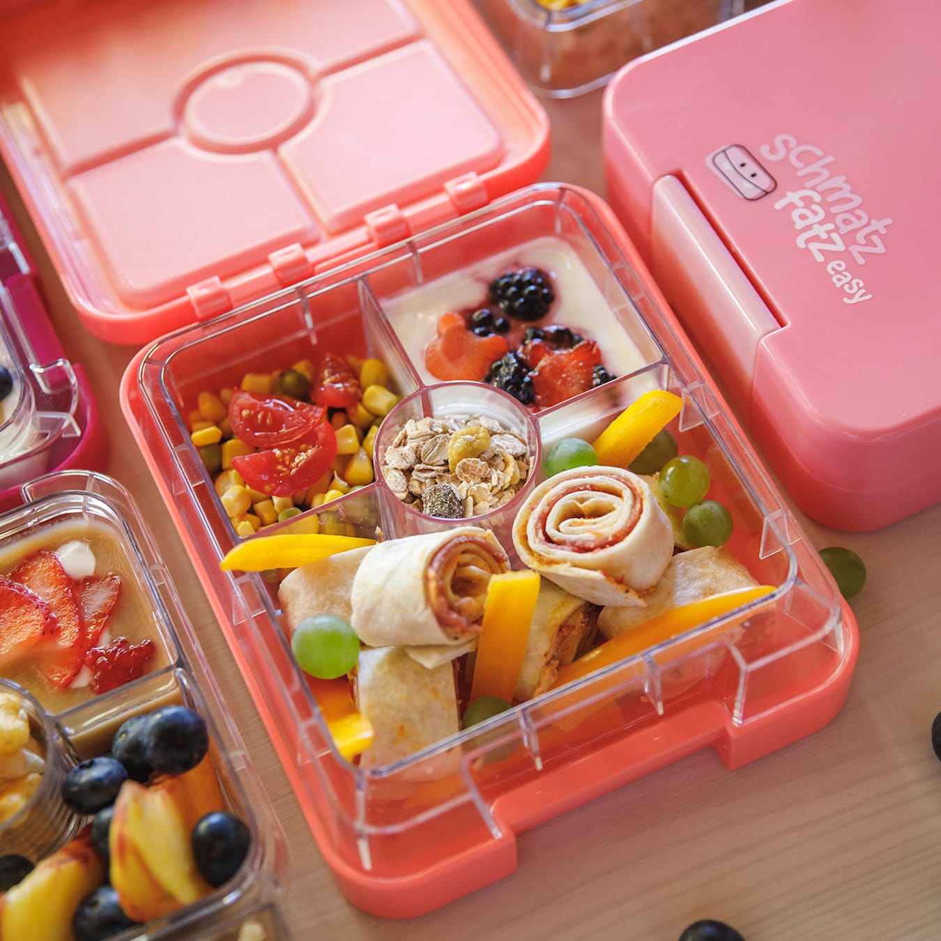 Stil Runde Kinder-Lunch-Box Snack box Kinder-Obst-Box Mini Bento Box