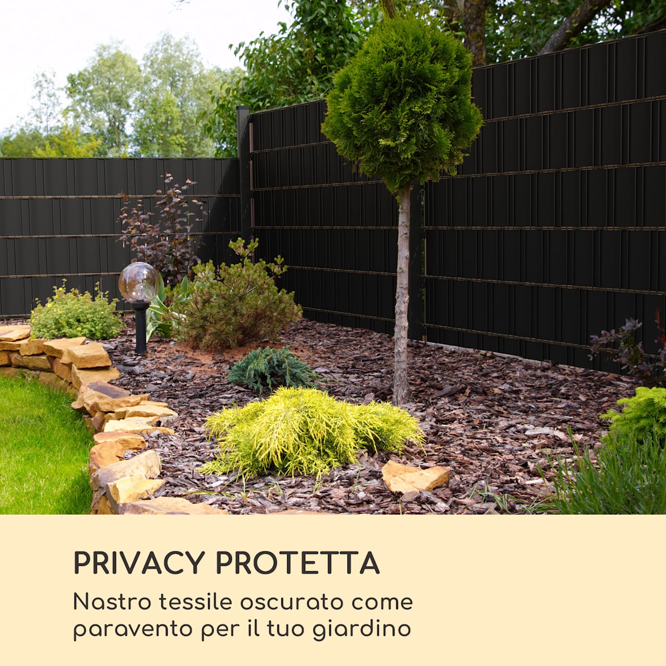 Strisce paravento, recinzione per giardino, PVC 450 g/m², 50x19cm, clip  Antracite