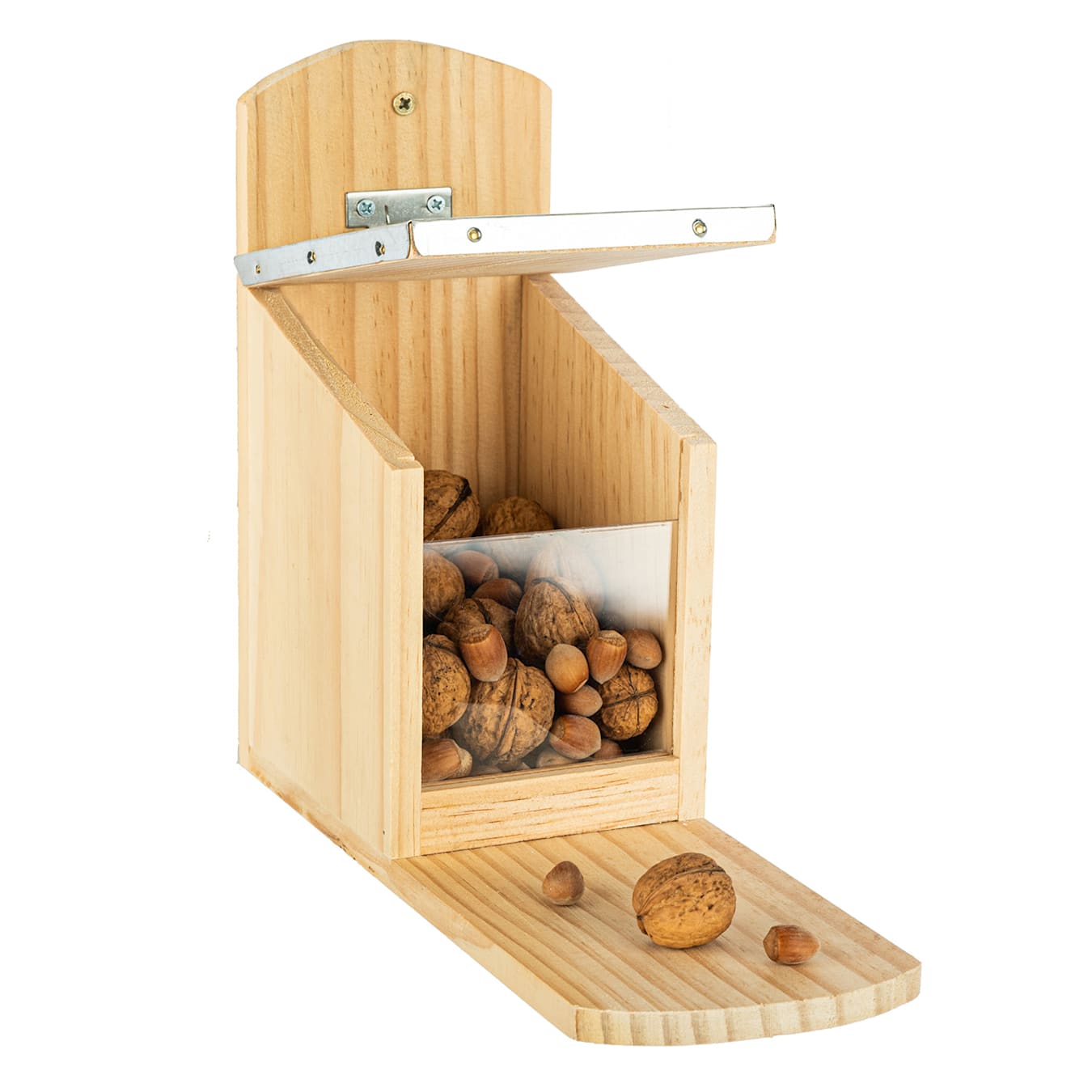 Relaxdays Mangeoire pour écureuil distributeur de nourriture animaux en  bois à suspendre HxlxP: 17,5 x 12 x 25 cm, vert