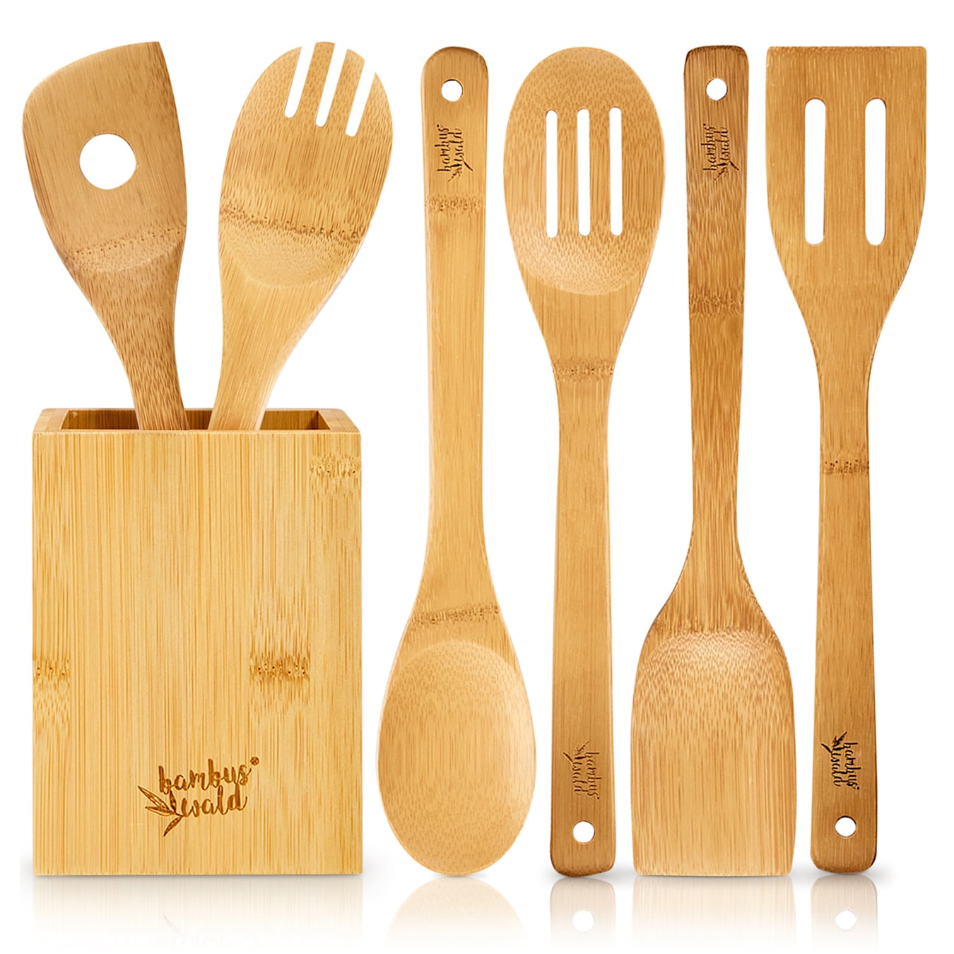 Comprar Set de 6 Utensilios de Cocina de Madera Bambú