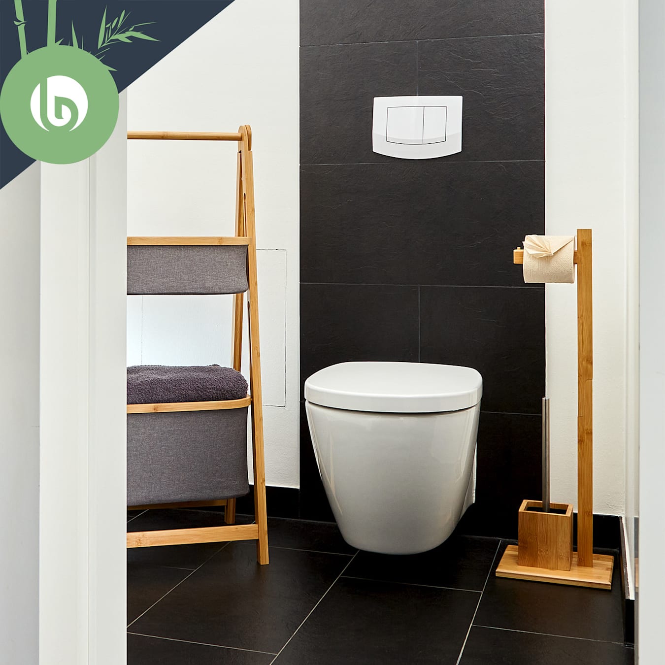 Naar boven Grootte Maak een naam WC-garnituur incl. toiletborstel 23x74x19,5cm vochtbestendig bamboe