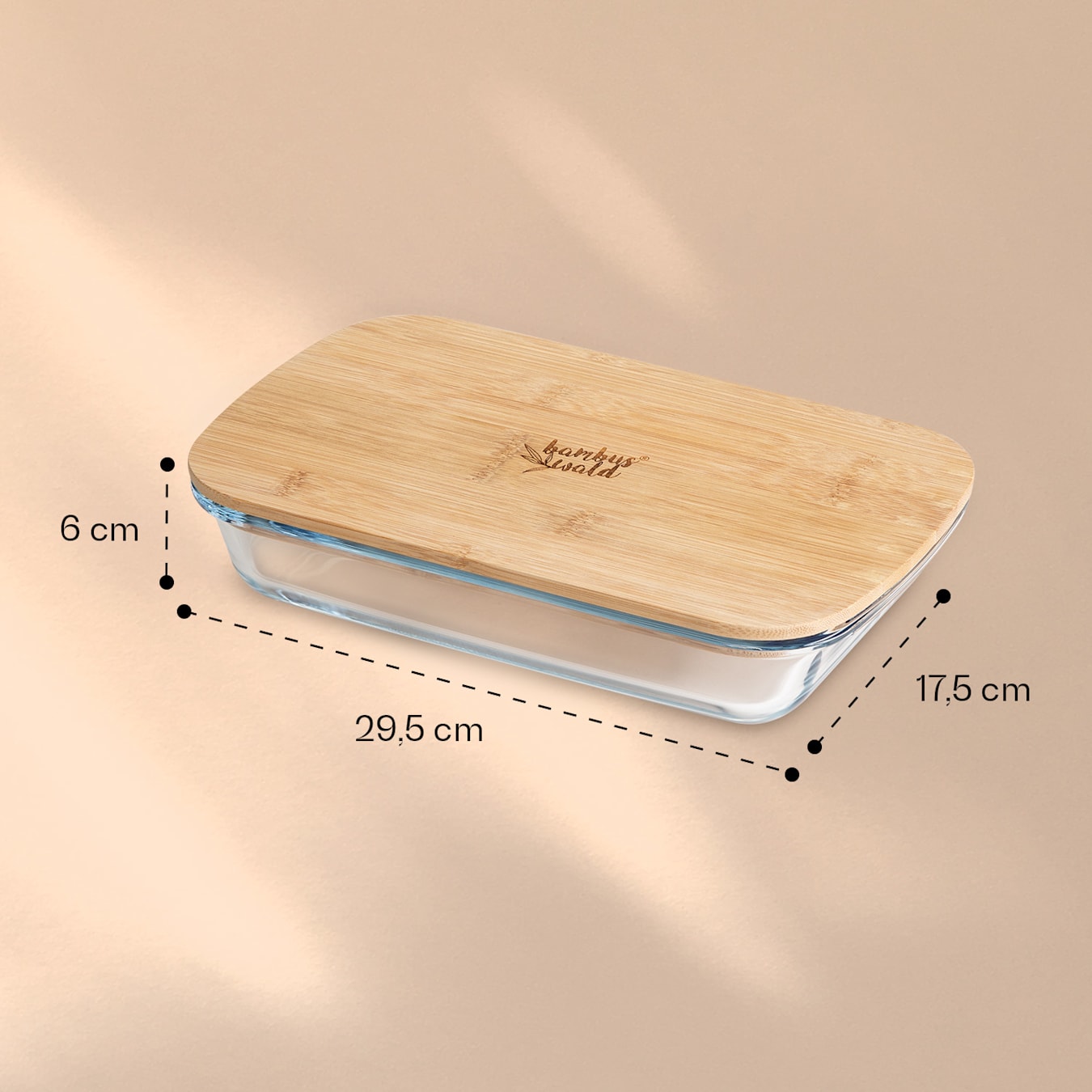 Boîte à charcuterie avec couvercle en bambou, Boîte de service, Boîte à  provisions, Plat à four, Lot de 2, 29,5 x 6 x 17,5 cm (lxhxp), 1,6  litre de volume, Bambou, Verre, Matériaux naturels