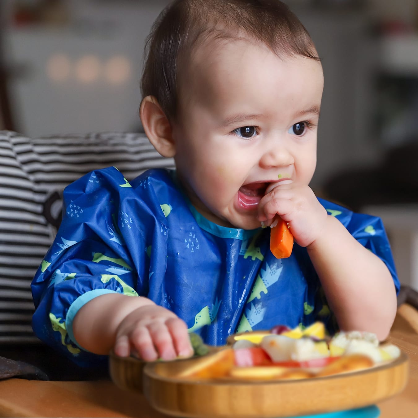 Stoviglie per bambini Rana, Piatto e cucchiaio di bambù