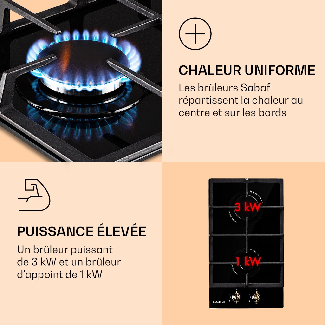 Cuisinière électrique, top, 2 plaques en fonte