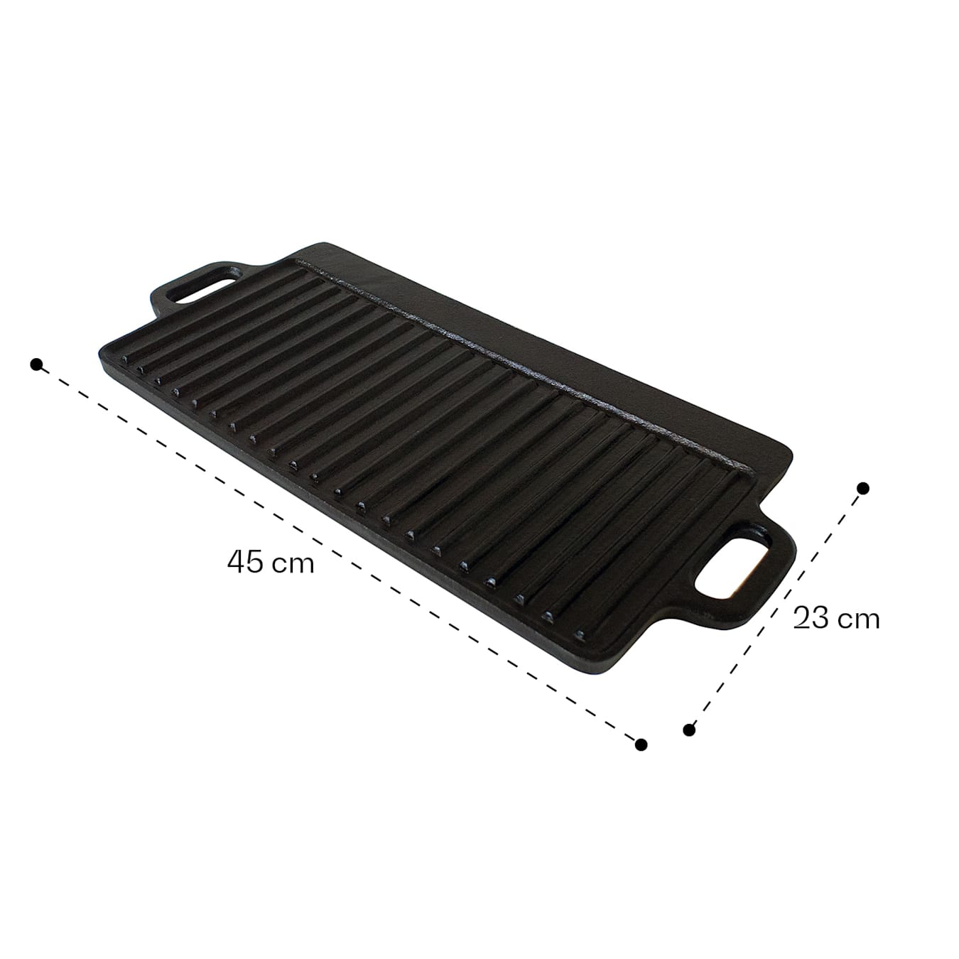 Choice 16 1/2 x 9 1/2 Pre-Seasoned Reversible Cast Iron Griddle and Grill  Pan with Handles