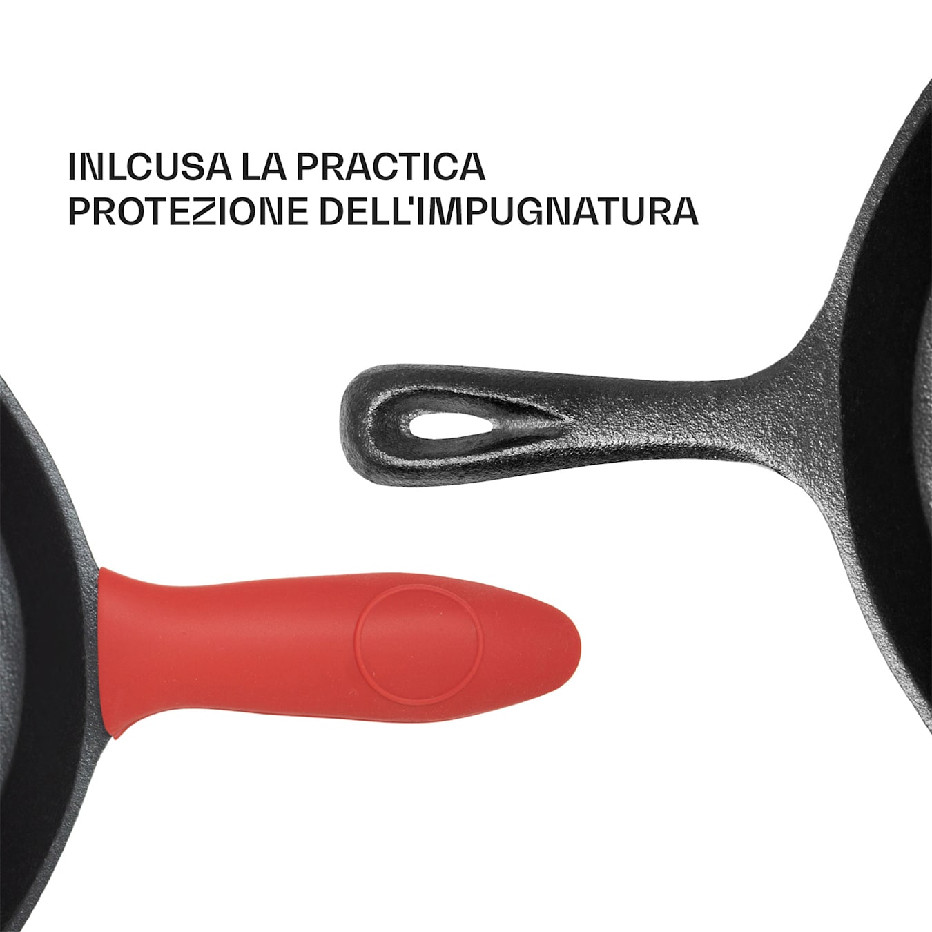 Proteggi manico in silicone nero per padelle in acciaio di