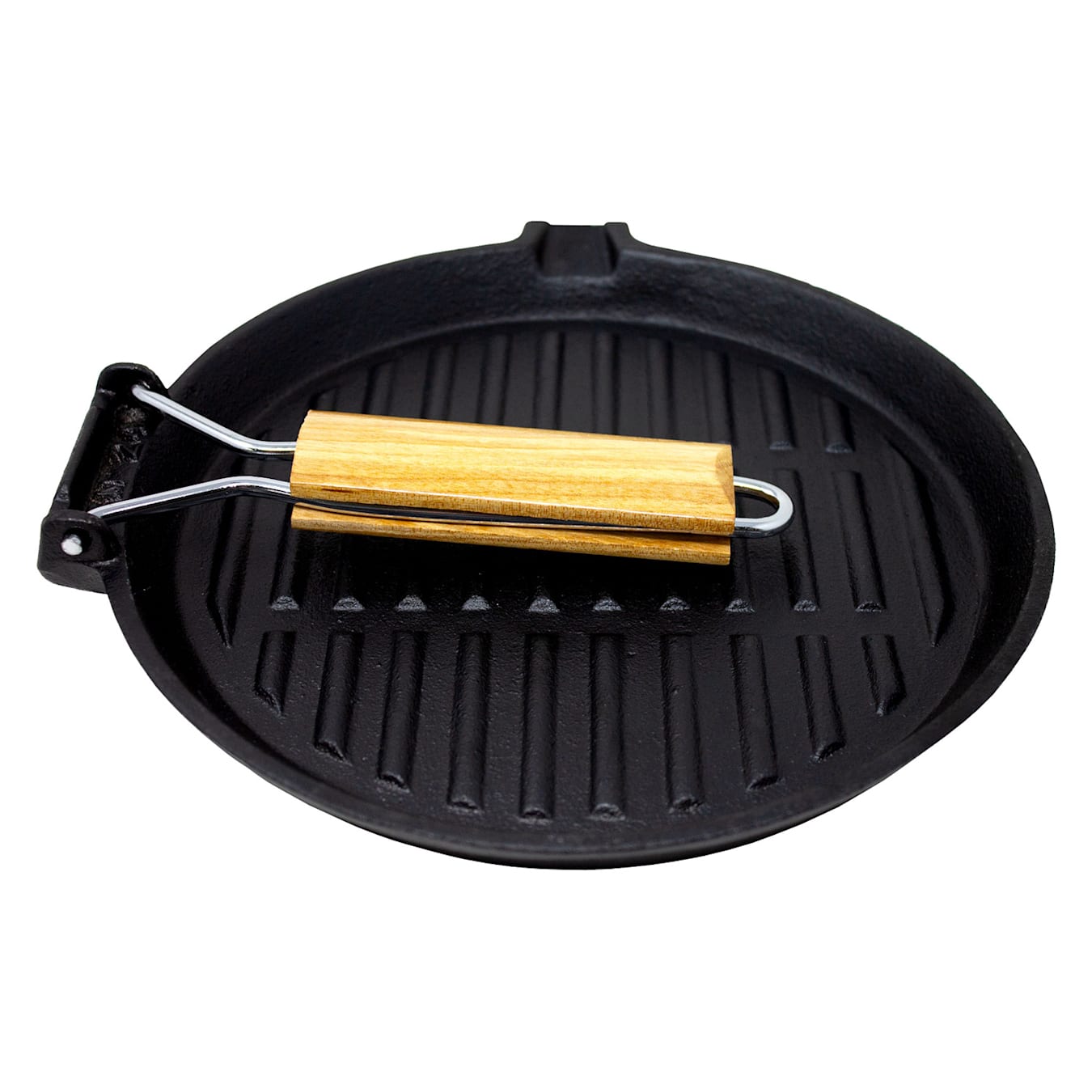 Poêle à griller avec poignée en bois rabattable, Ø 24 cm - PEARL