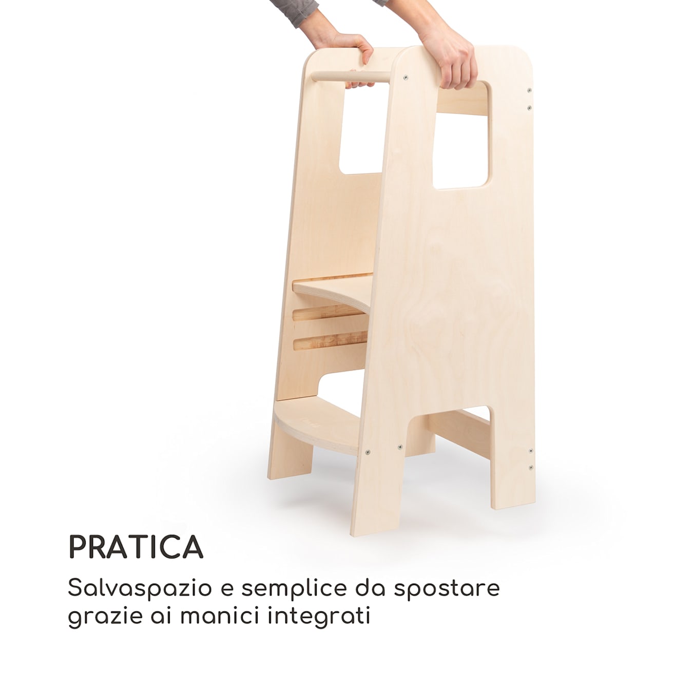 Ully - Torre di apprendimento, Metodo Montessori, regolabile, Adatta ai  bambini, Legno di betulla multiplex, 3 livelli