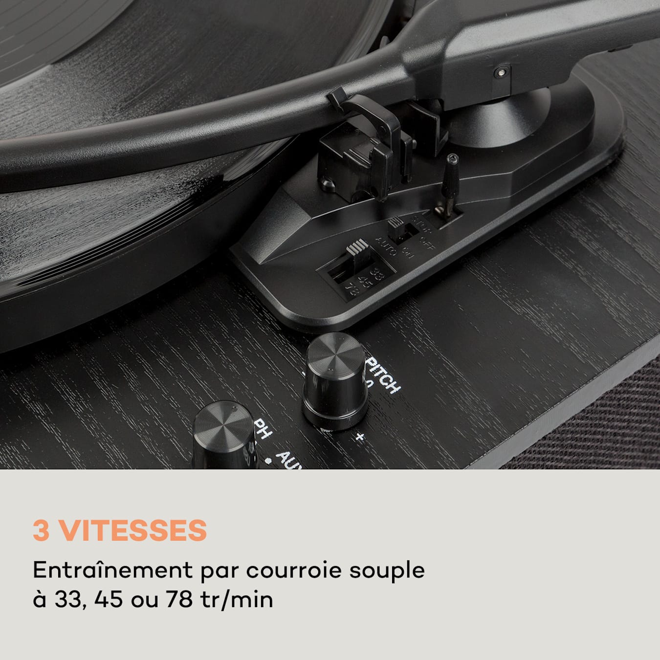 auna Fullmatic Platine disque vinyle automatique USB pré