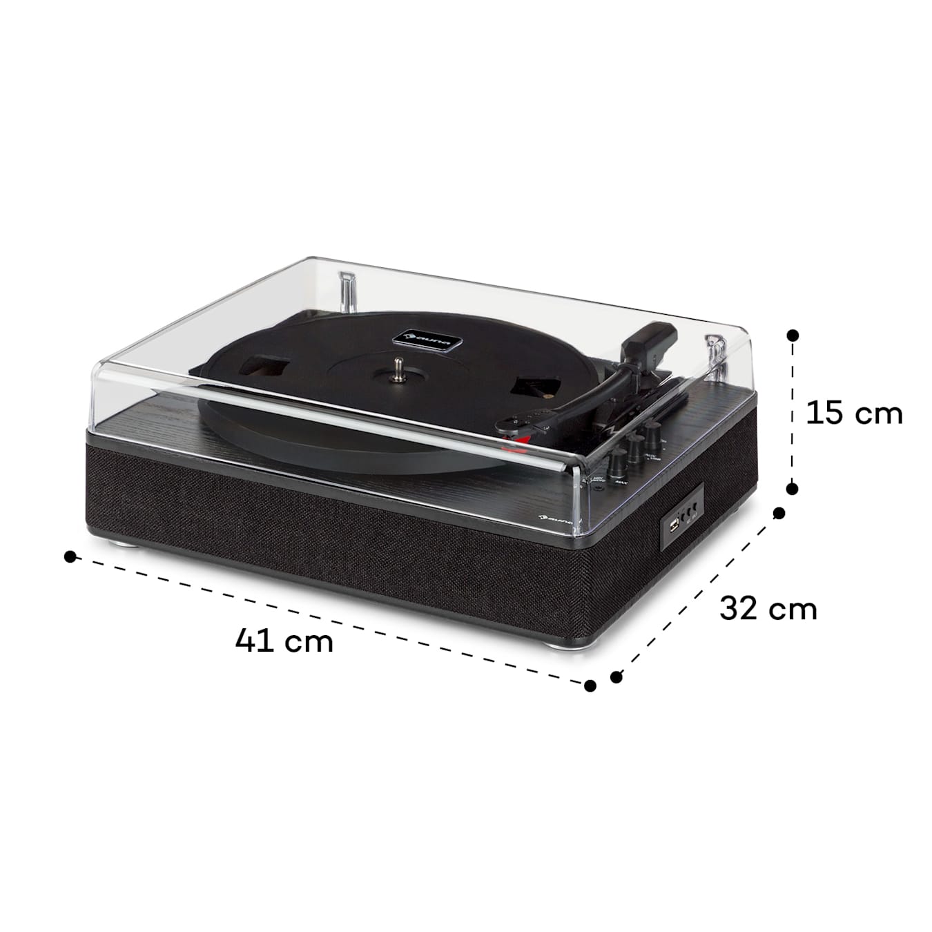 Giradischi Bluetooth TT-Classic Plus Turntable, Trasmissione a cinghia  silenziosa, 3 velocità: 33 / 45 / 78 giri/min, Altoparlanti stereo  integrati 2 x 3 Watt RMS, AUX-In, Line-Out-RCA