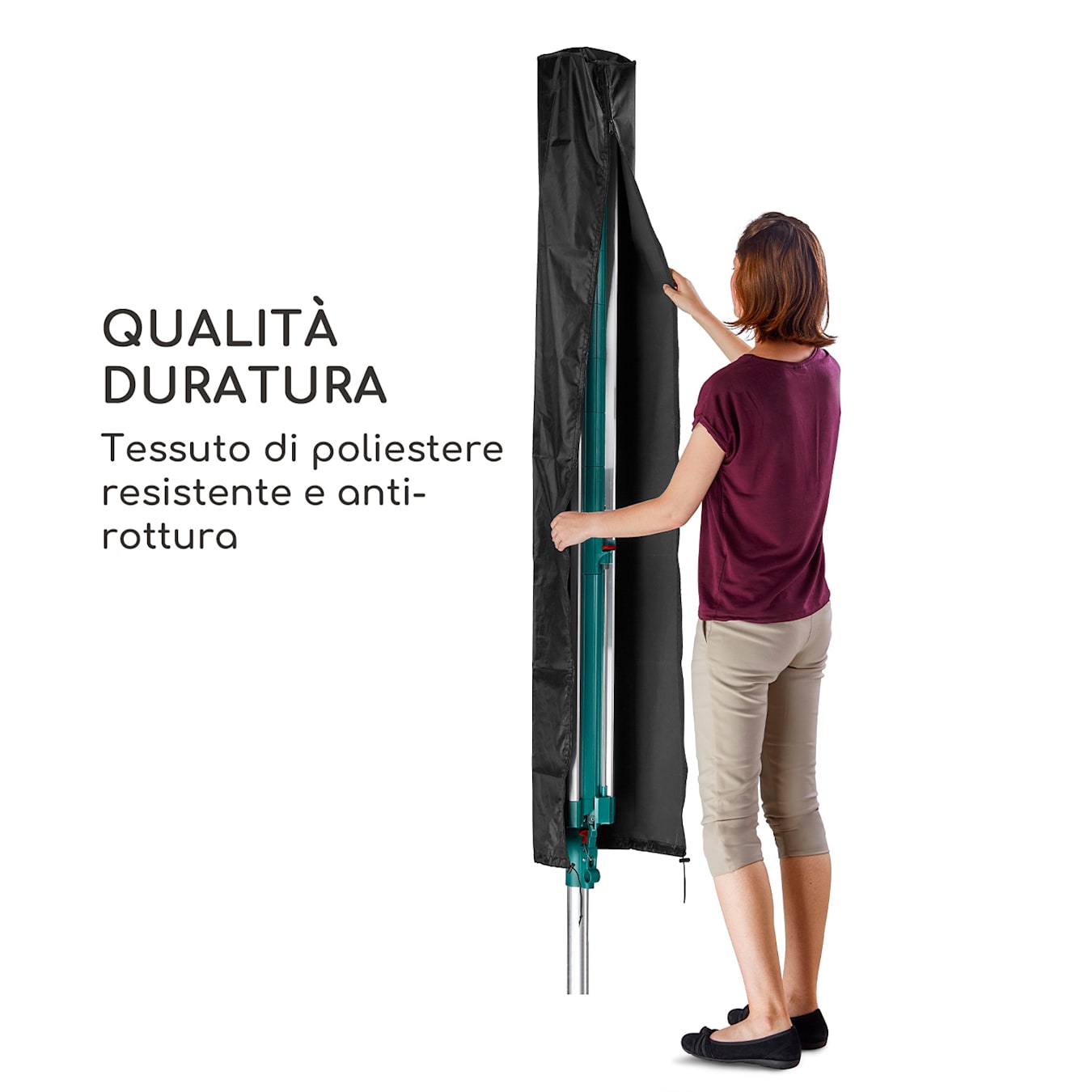 BROSYDA Copertura per Stendini Rotanti 165cm, Copri Stendino 420D Tessuto  Impermeabile, Anti-UV Rivestimento Interno in Argento, Copertura protettiva  per la Linea di Lavaggio Totante : .it: Informatica