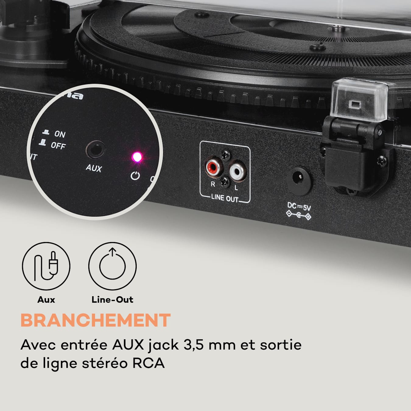 Tourne-disque Hi-Fi à entraînement par courroie Fonestar