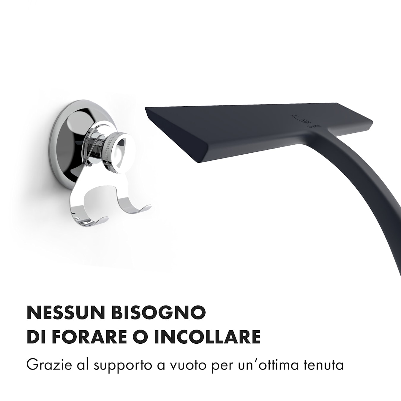 Blaze - Tergivetro, lavavetri per doccia tergicristallo, 23 cm, Con 3  supporti, Silicone, Nucleo in acciaio inox, Ergonomico, Antiscivolo