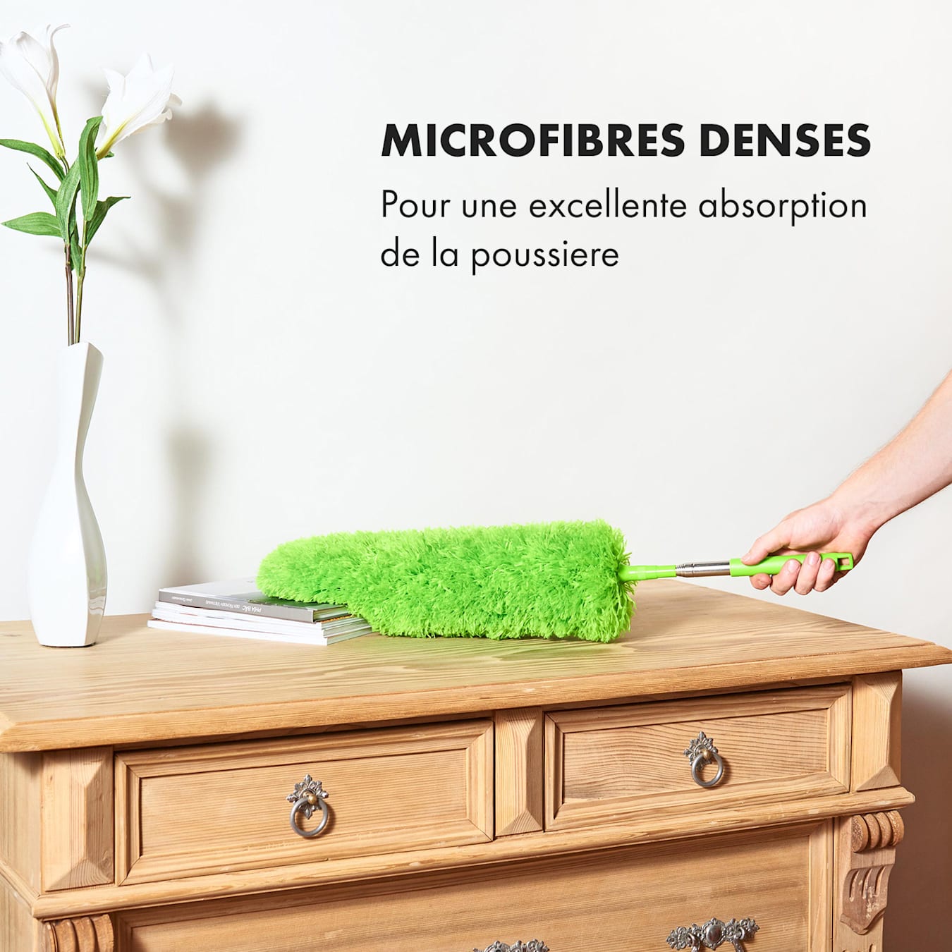 WISCHOX Premium Télescopique Plumeau, Microfibre Lavable