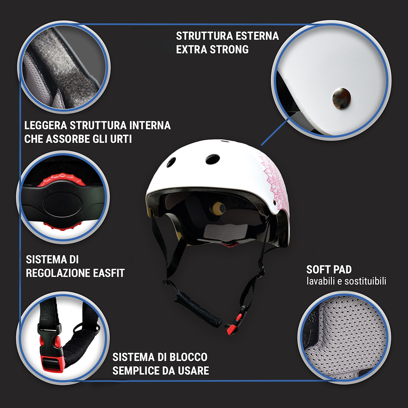 Casco Skateboard AREA - Testato CEE, ABS Esterno, EPS Interno, Regolazione Adattiva - Foto 10
