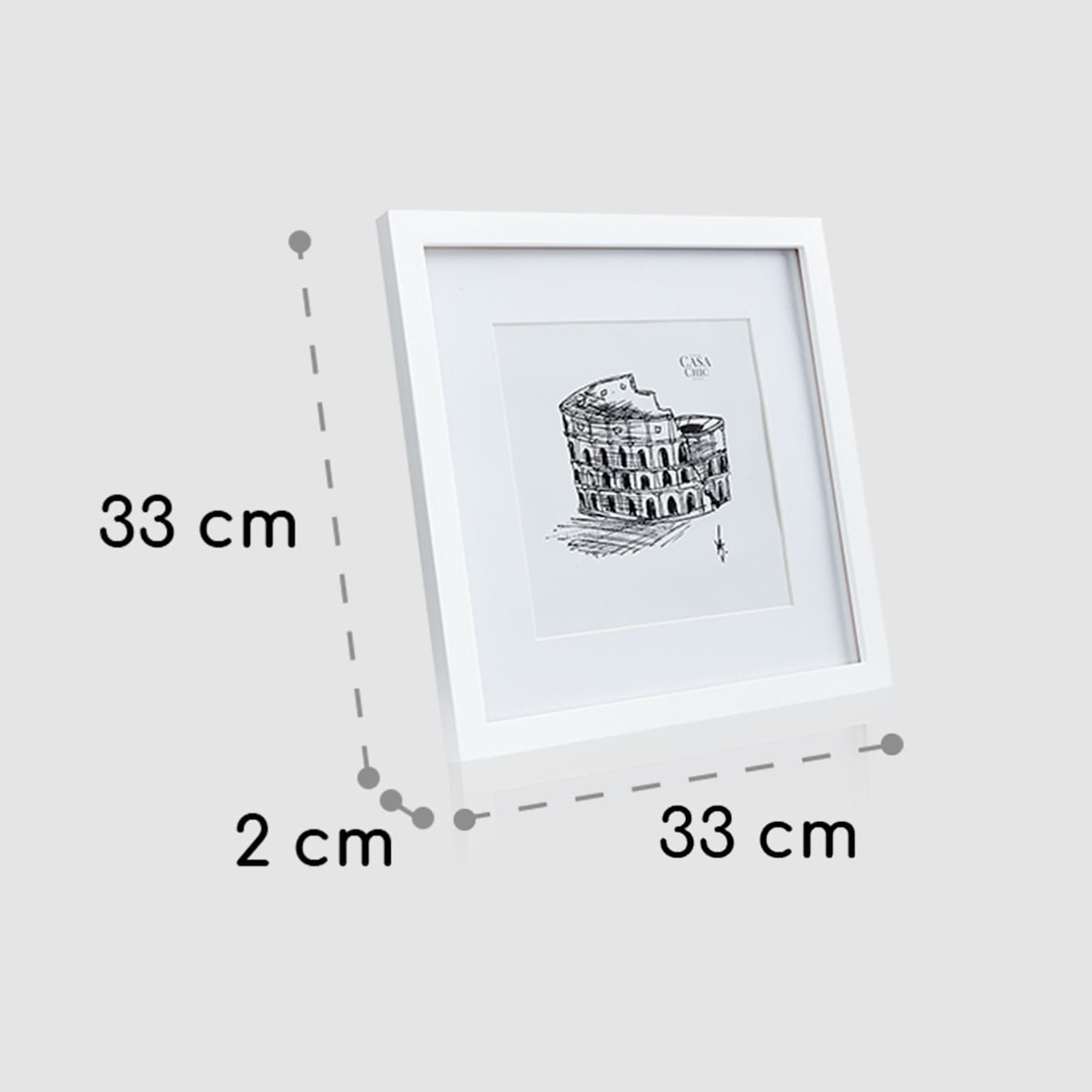 Cornice Everton, Quadrata, Dimensioni: 33 x 33 x 2 cm