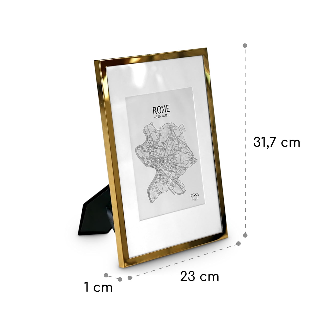 Permanent Typisch Kan weerstaan Berwick fotolijst | rechthoekig | staand of liggend | formaat: 31,7 x 23 x  1 cm | voor DIN A4 afbeeldingen | 28,8 x 20 cm | met passe-partout voor 20  x 15 cm foto's | met glazen front | om neer te zet Goud