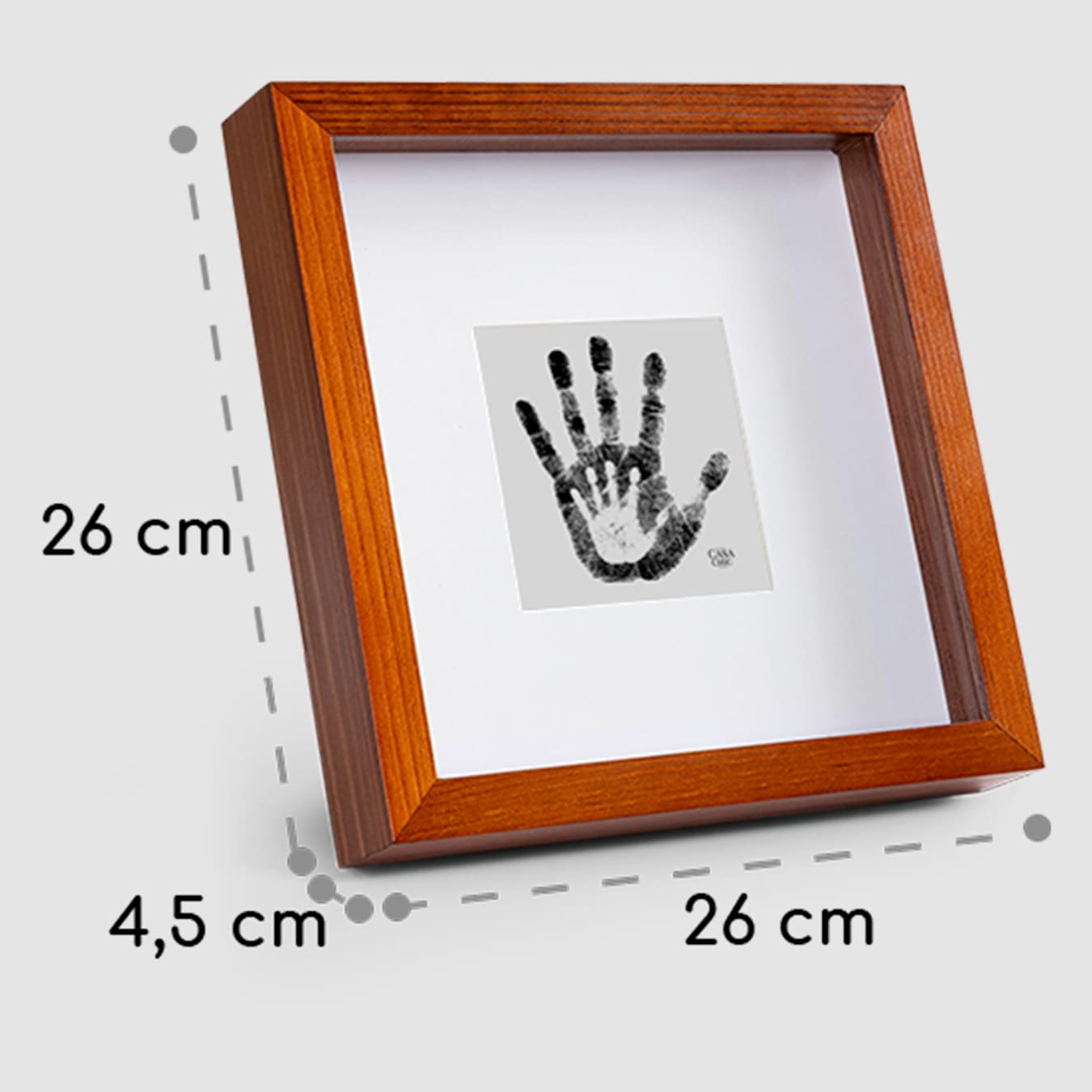 Camden Cornice, scatola quadrata 3D, per immagini da 23 x 23 cm, 10 x 10  cm con passepartout, legno