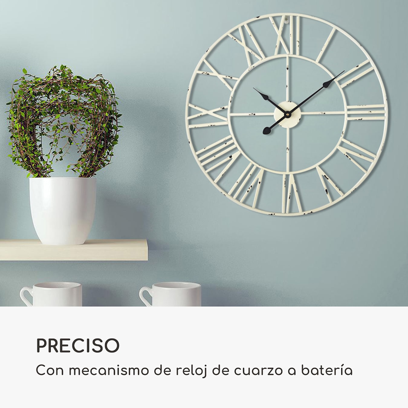 Reloj pared mecanismo blanco blanco