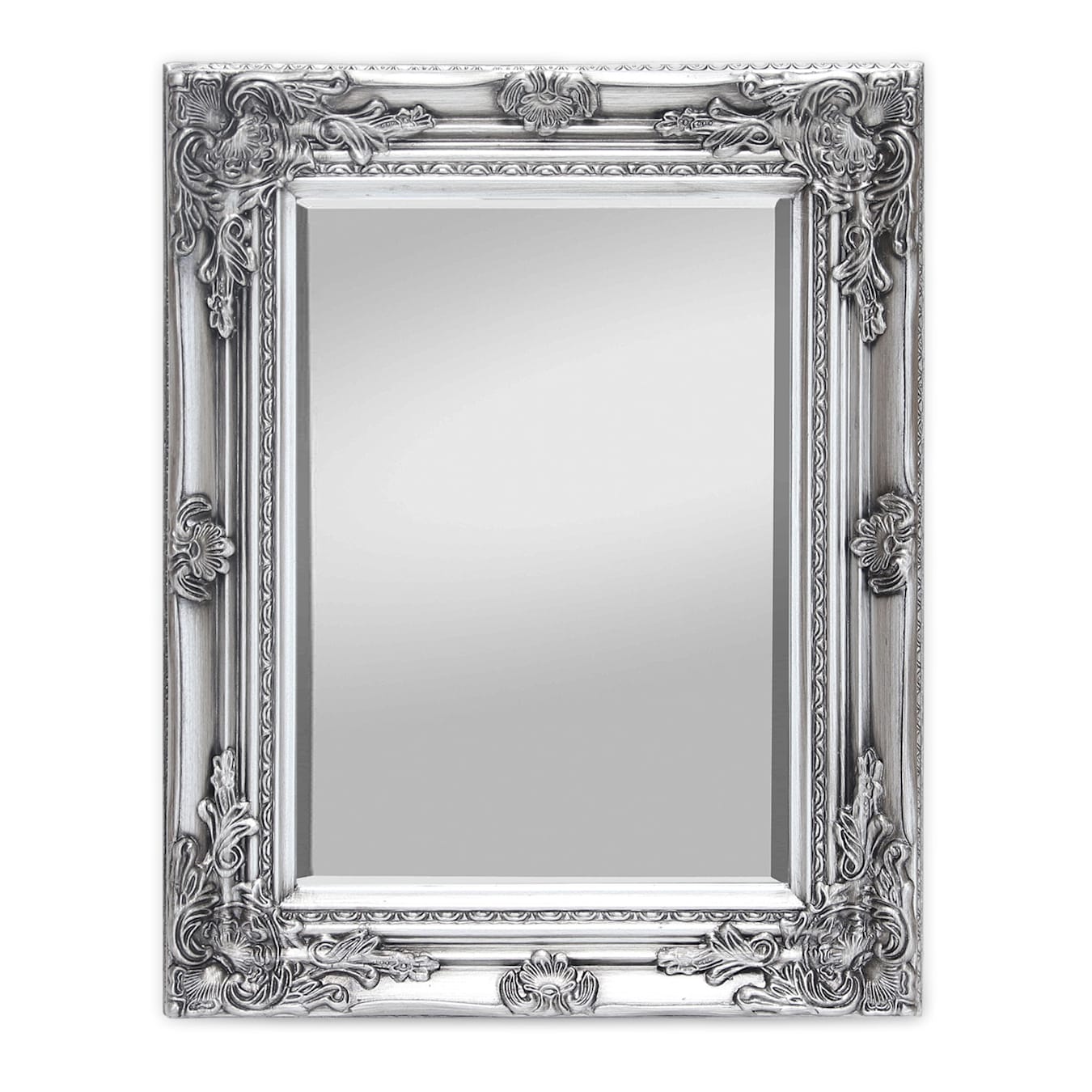 Ipswich Specchio da parete, rettangolare, Formato orizzontale o verticale, Dimensioni: 53 x 42 x 3,5 cm, Cornice in legno massiccio, Stile barocco