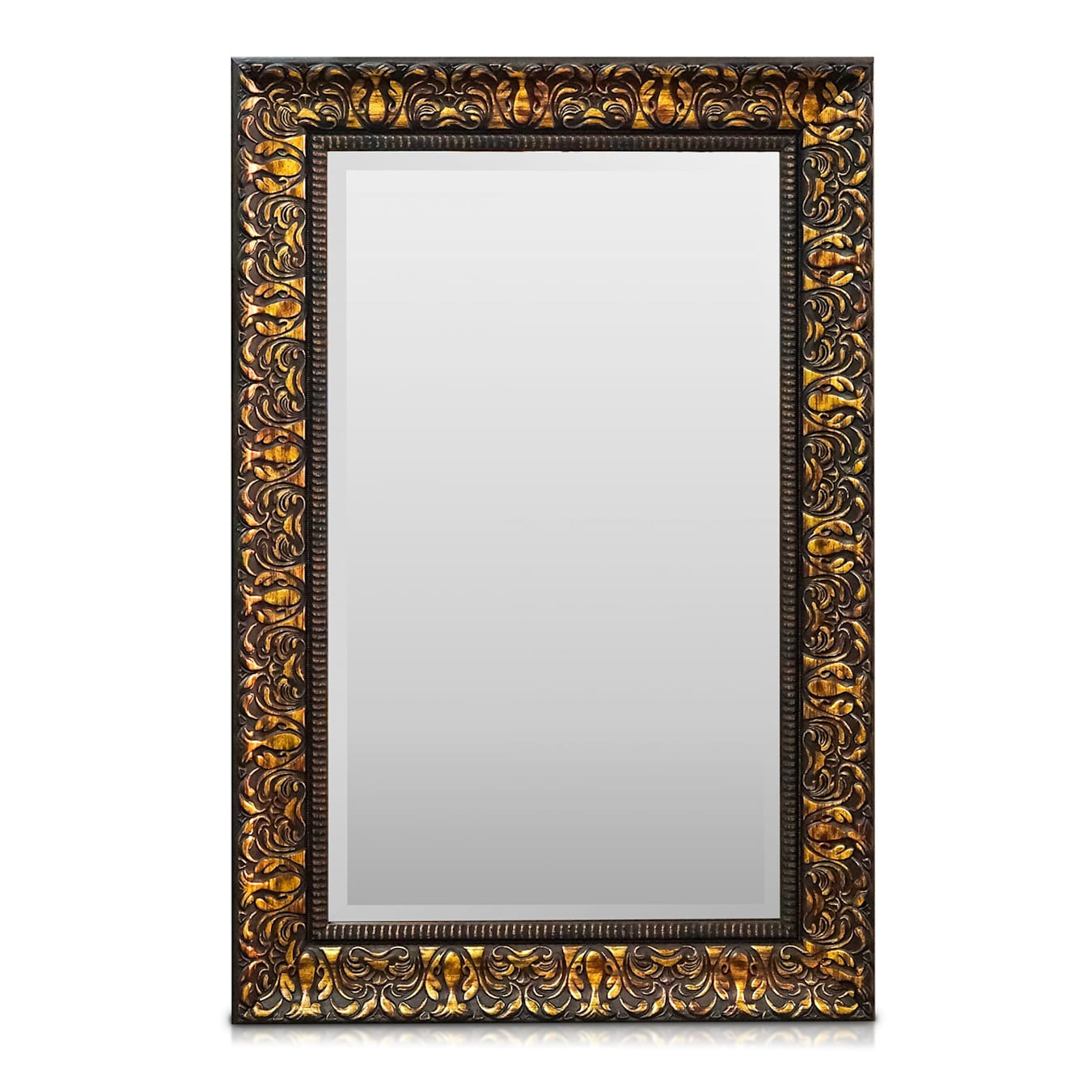 Espejo de pared rectangular con marco de madera
