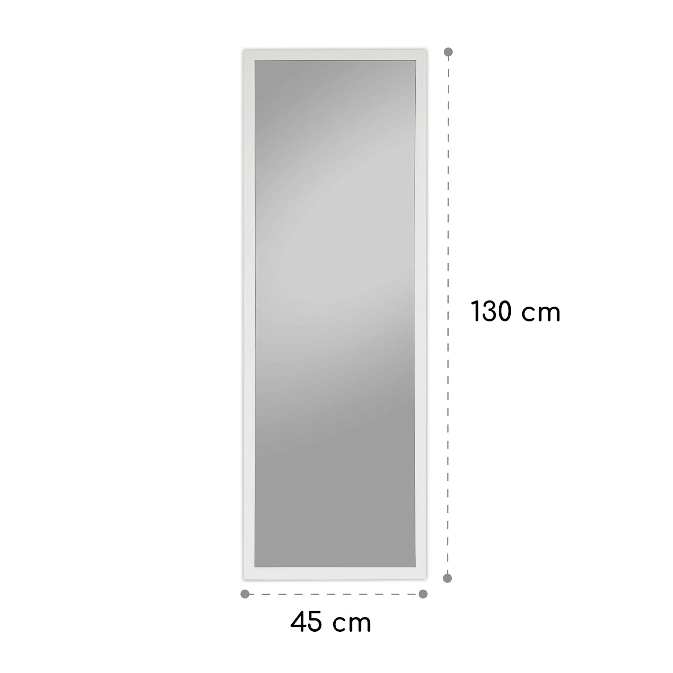 Tükör, Luton, Fali tükör valódi fából téglalap alakú 130 x 45 cm Fehér
