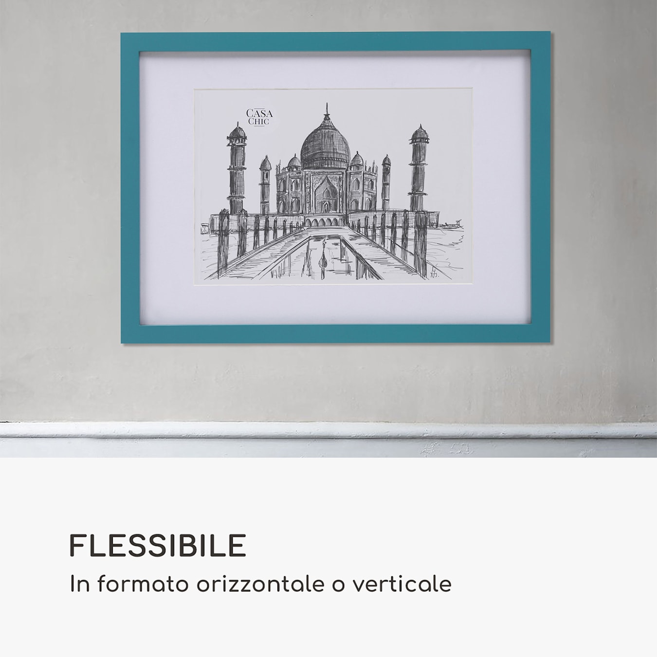 Cornice Finsbury, Rettangolare, Formato verticale o orizzontale, Dimensioni: 45x32,7x2 cm, Per immagini DIN A3 da 41 x 28,7 cm, Con  passepartout DIN A4 per immagini da 29,7 x 21 cm