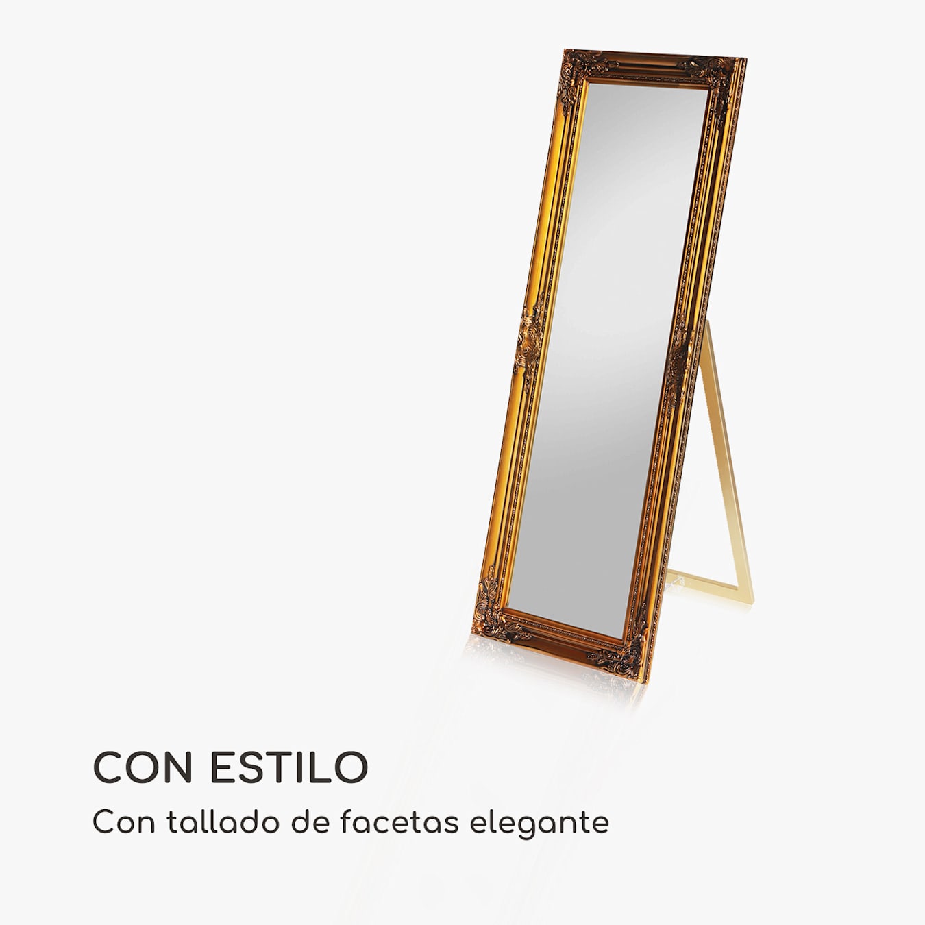 Ashford Espejo cuerpo entero espejo de pared, rectangular, formato  vertical u horizontal, tamaño: 130 x 45 x 3,5 cm, de pie o para montaje  en pared, marco de madera maciza, estilo barroco