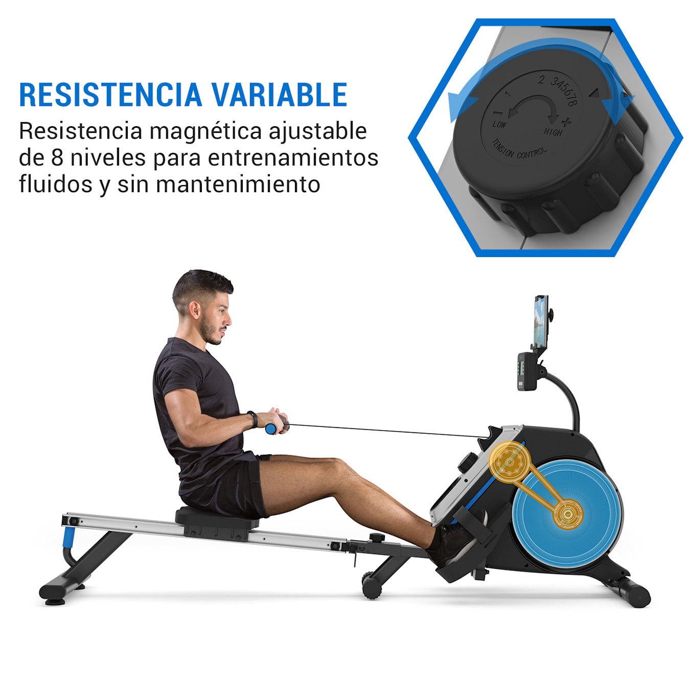 Máquina de Remo Magnética para Gimnasio en Casa Entrenamiento de