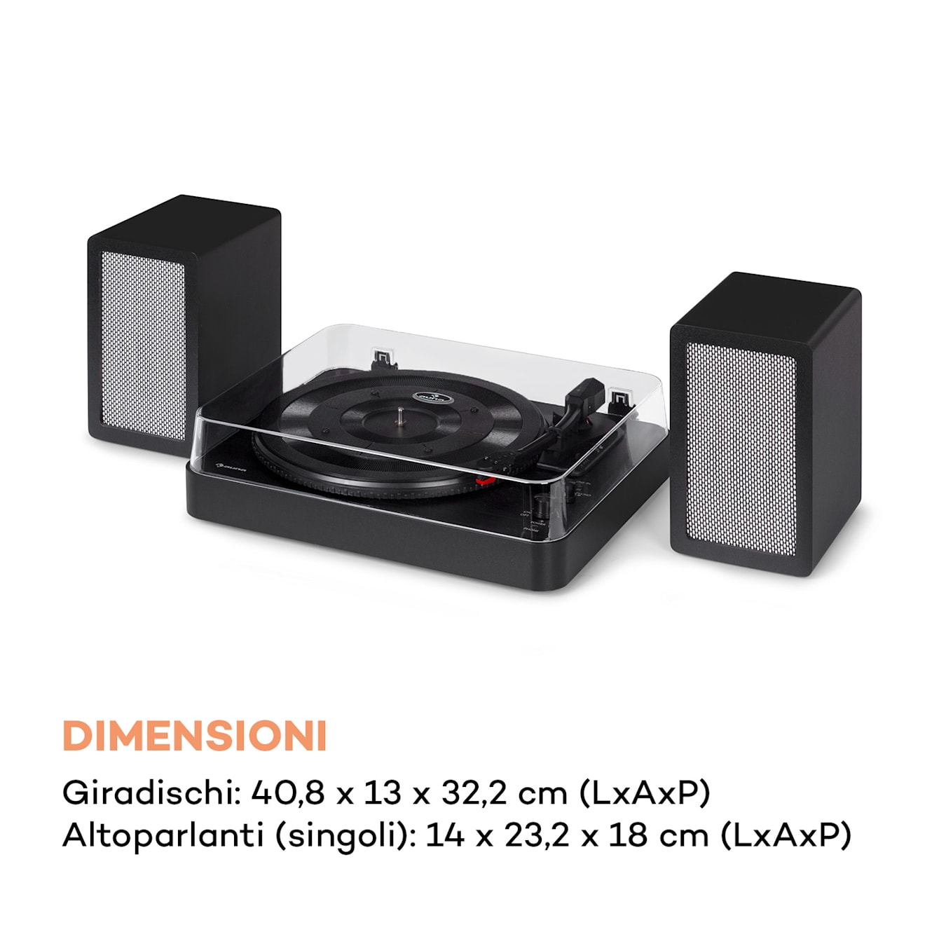 auna TT-138 DAB Giradischi a Cinghia DAB+/FM 33/45 giri/min. Line-Out