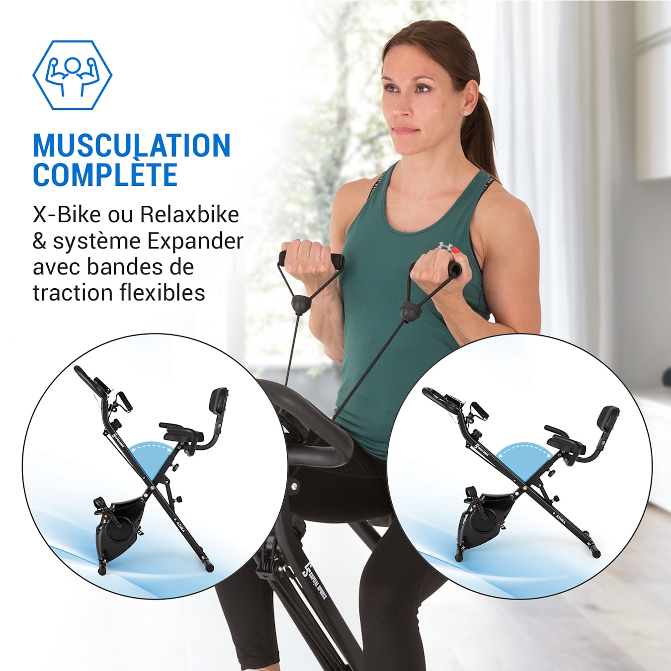 Indoor Cycling Klarfit Azura Folding Exercise Bike X-Bike Foldaway