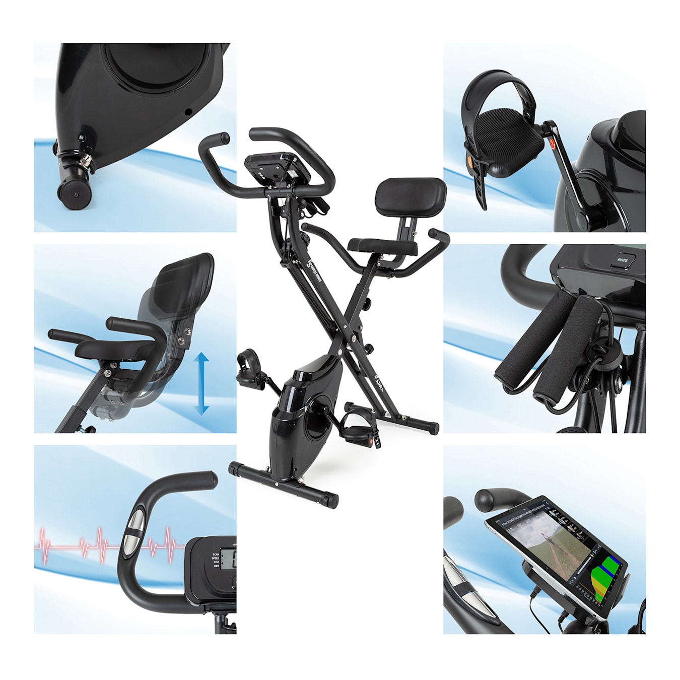 Zware vrachtwagen Chip zwaard Azura M3 Pro Connected hometrainer | riemaandrijving met SilentBelt systeem  | 2 zitopties: x-Bike en relaxbike | magneetweerstand (8 standen) |  bluetooth & tablethouder | tot 100 kg | hartslagmeter 