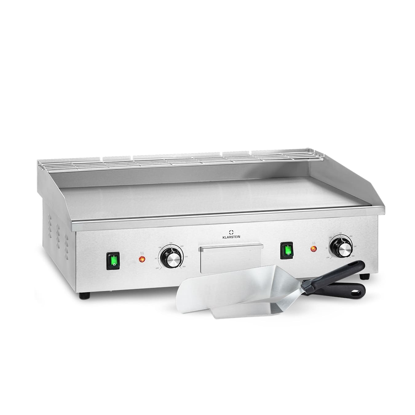 waardigheid in de buurt extase Grillmeile 4400 Gastro elektrische bakplaat | 73 x 42 cm (glad) | traploos  tot 300°C | 4400 W | spatbescherming | vetopvangbak | incl. warmhoudrooster  en grillspatel plancha | gietijzer | tafelgrill | Glad grilloppervlak |  Roestvrij Staal