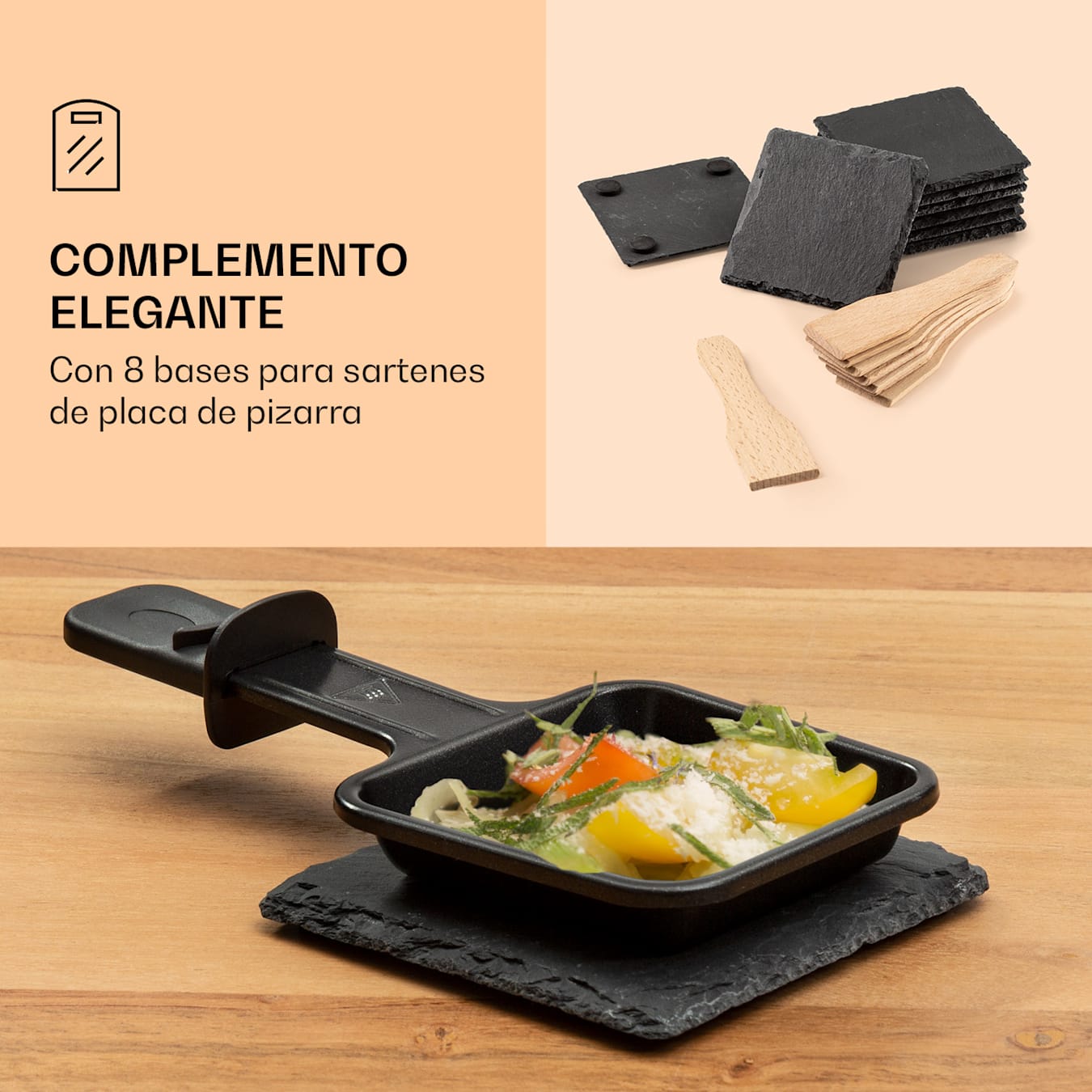 Gourmet / Raclette, Grill, 2 Personas, Espátula, Recubrimiento  antiadherente