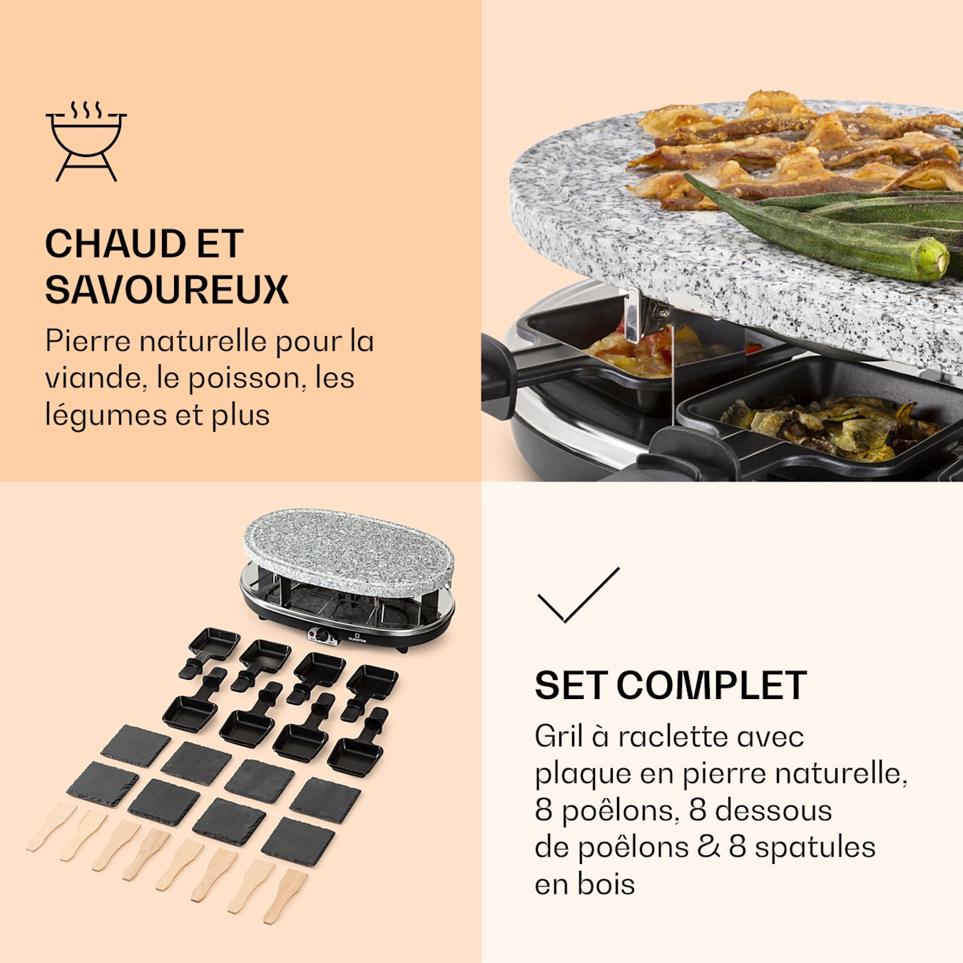 Spatule raclette 6 pièces